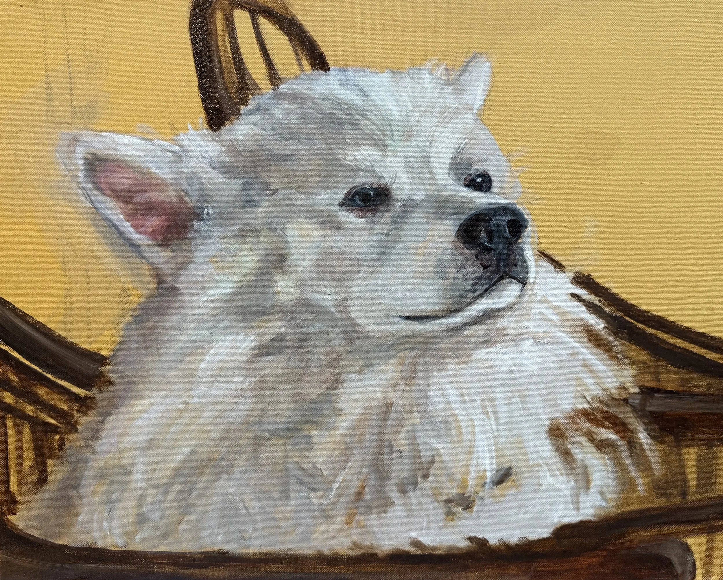 Bowie portrait front porch.
Oil on cavas, 16"X20"
