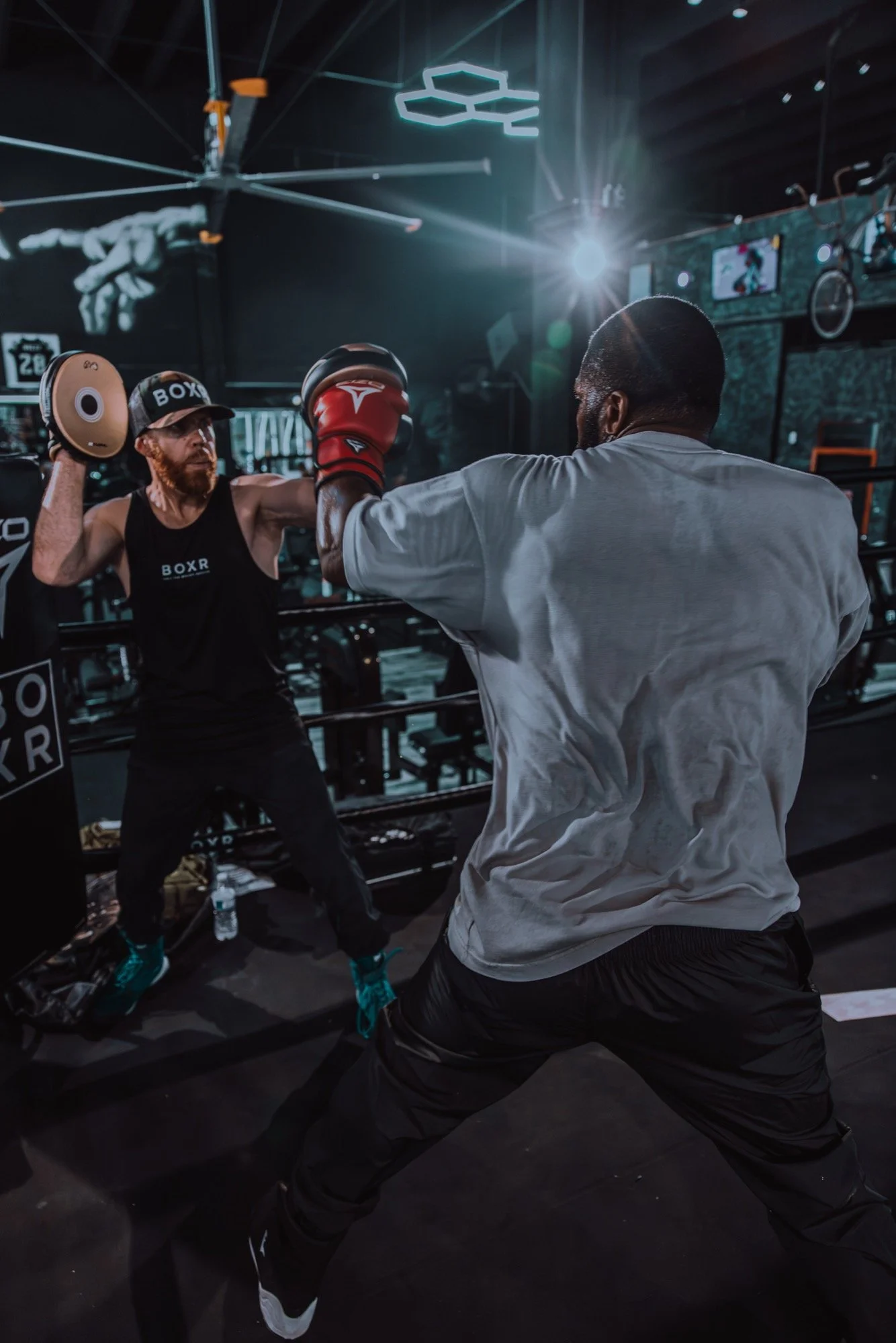 Boxer sparring in gym session — sports photography — Universal Black Media Philadelphia