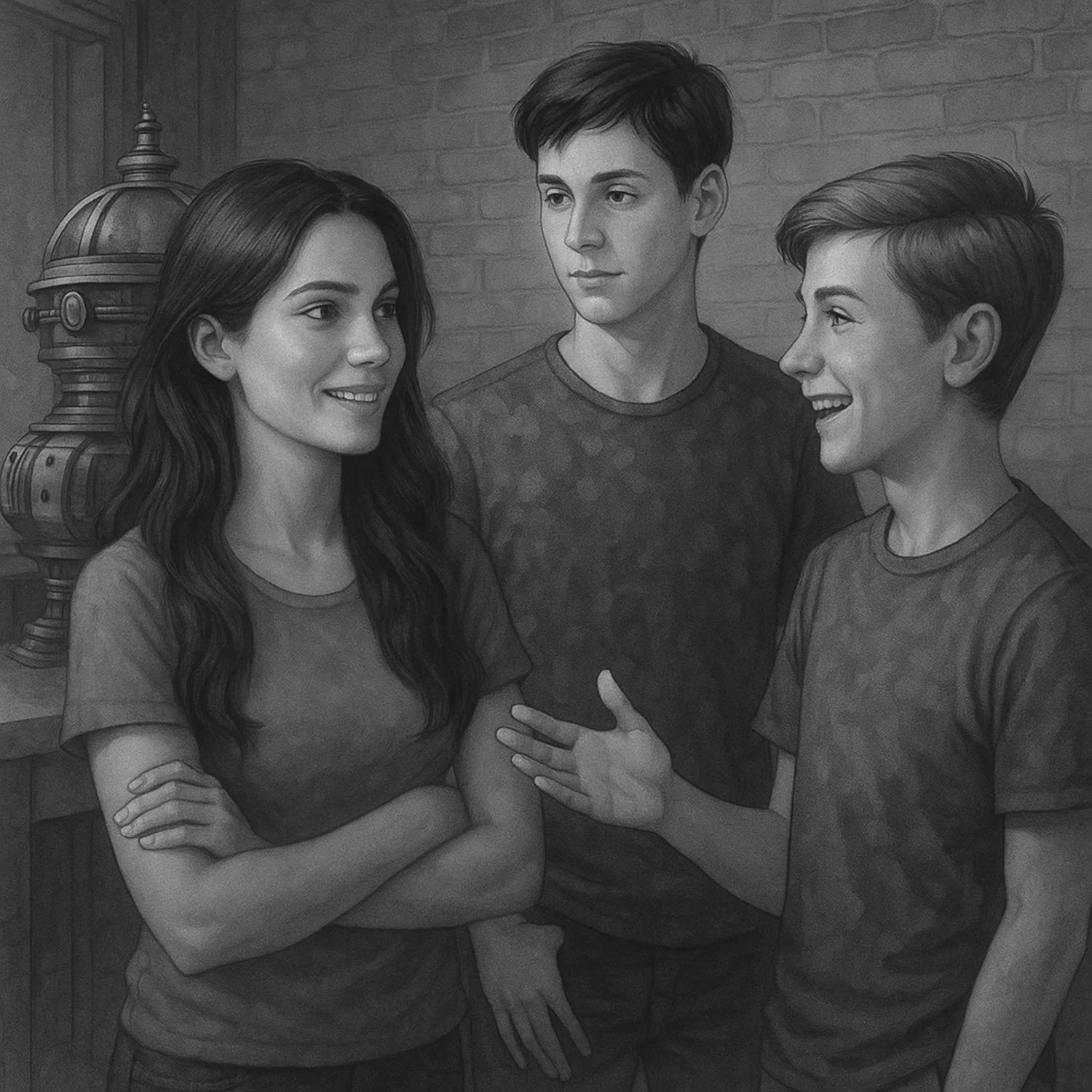 Catia and boys talking in great room bw -1500.jpg