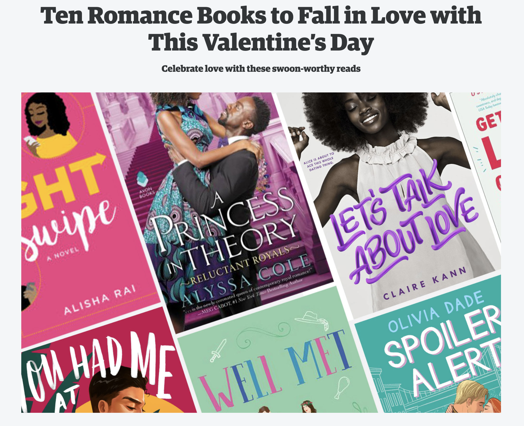 Ten Romance Books to Fall in Love with This Valentine's Day