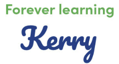 Text "Forever Learning" followed by the signature "Kerry" in cursive.