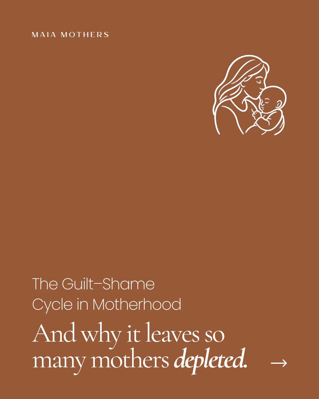 So many mothers we see are caught in what Dr Sophie Brock describes as the Guilt&ndash;Shame Cycle.⁠
⁠
Guilt whispers: &ldquo;I should be doing more, I should enjoy this, I should be better.&rdquo;⁠
⁠
Shame follows: &ldquo;I&rsquo;m failing, I&rsquo;