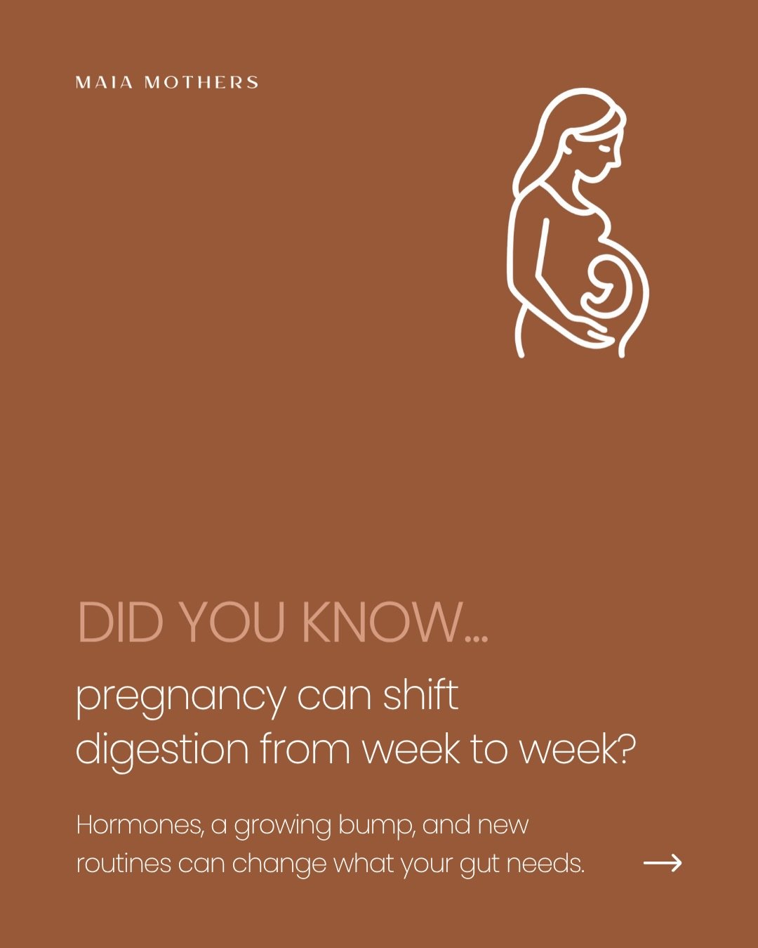 Pregnancy changes everything &mdash; including digestion.
 Hormonal shifts can slow gut motility (hello, constipation), the growing uterus can nudge reflux, and routine changes can throw off rhythm. Small, consistent tweaks often help &mdash; and som