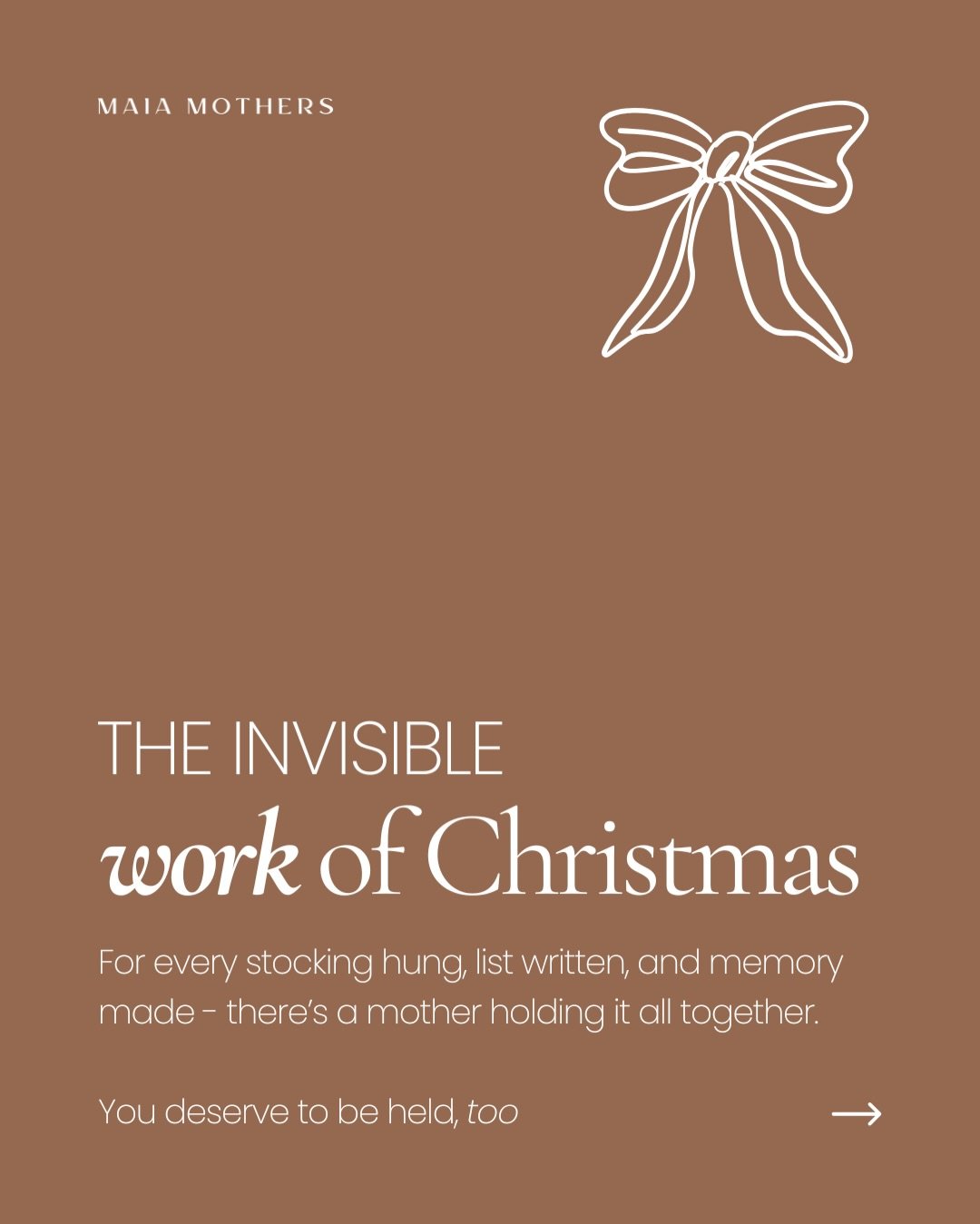 There&rsquo;s a kind of Christmas no one talks about&hellip;&nbsp; The one carried quietly on a mother&rsquo;s shoulders. &nbsp; ⠀&nbsp; Every memory they&rsquo;ll treasure one day&hellip; someone is quietly making possible today.&nbsp; And most of t