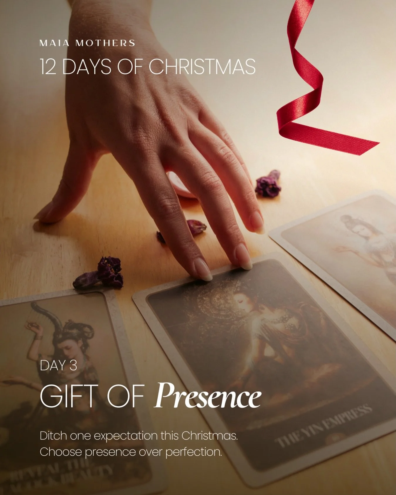 Day 3 brings the gift of presence 🕊️

Let one expectation fall away today 
Notice what feels soft, slow and real 

Presence is where the memories you treasure begin 🤎