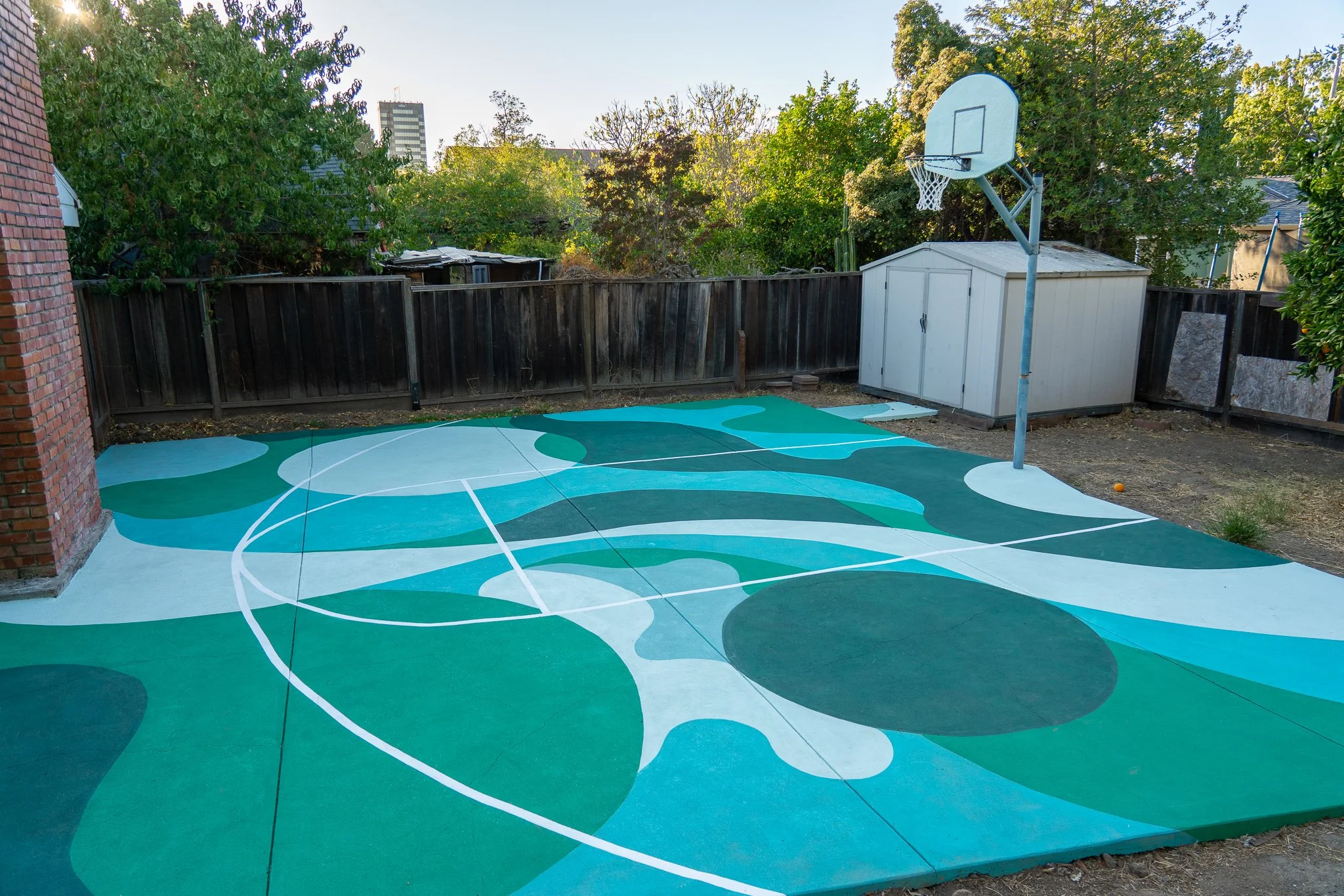 Abstract Basketball Court Mural
