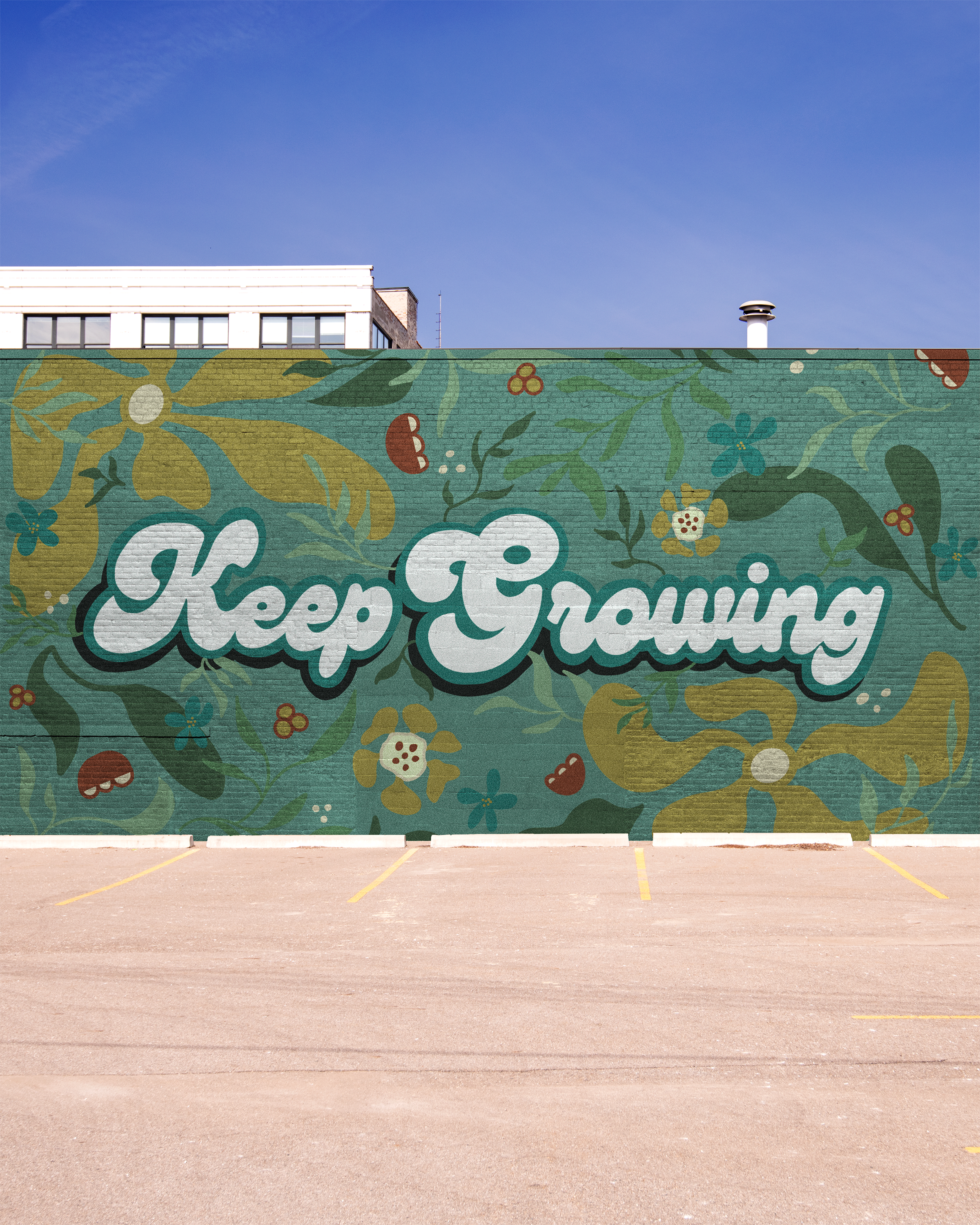 Floral Outdoor Mural Positive Public Art