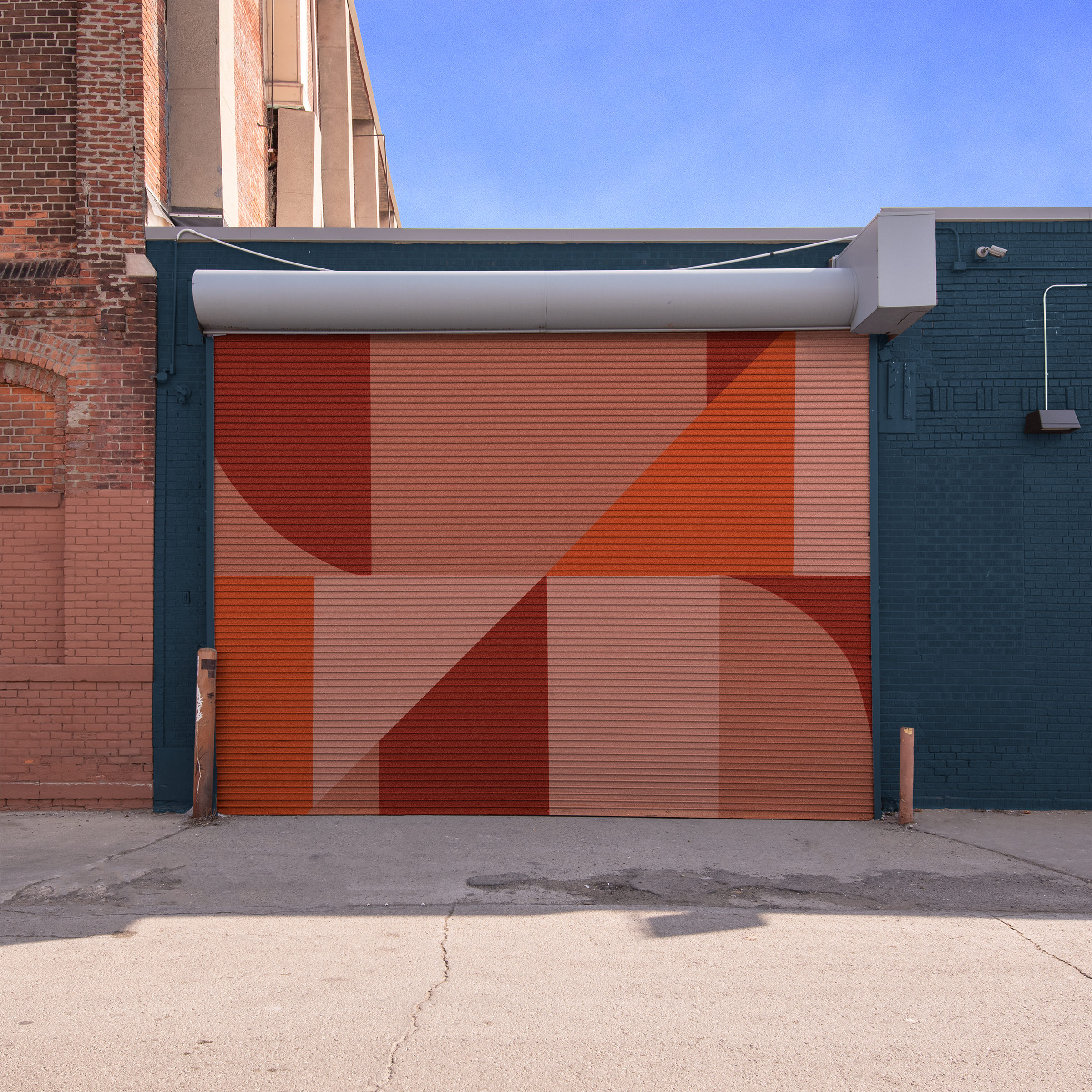Geometric Warehouse Hand-painted Mural