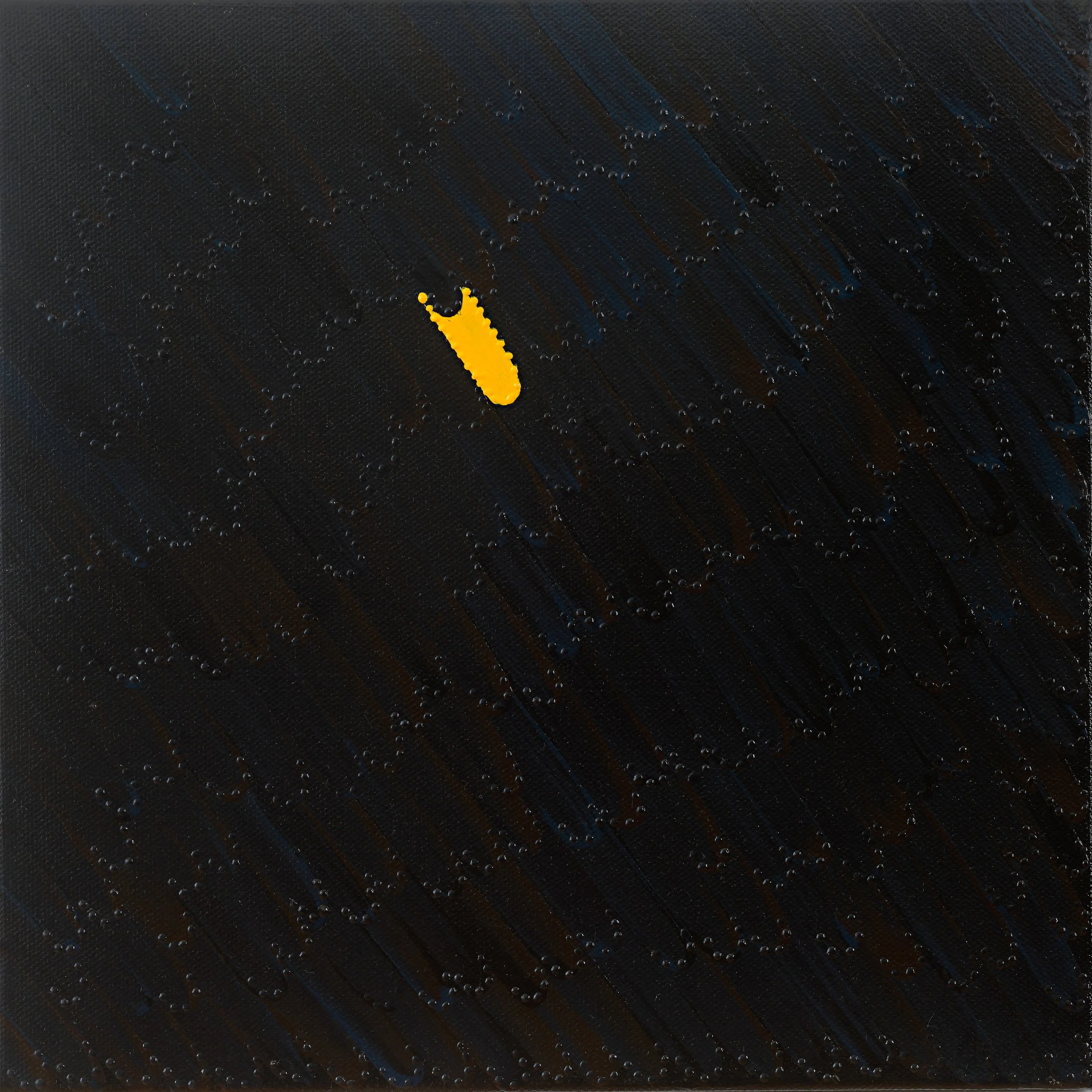 Beyond the Dark There Is Light Part 2 original artwork by Lizzy Stageman, featuring dark blue and black tones with a small yellow drop.