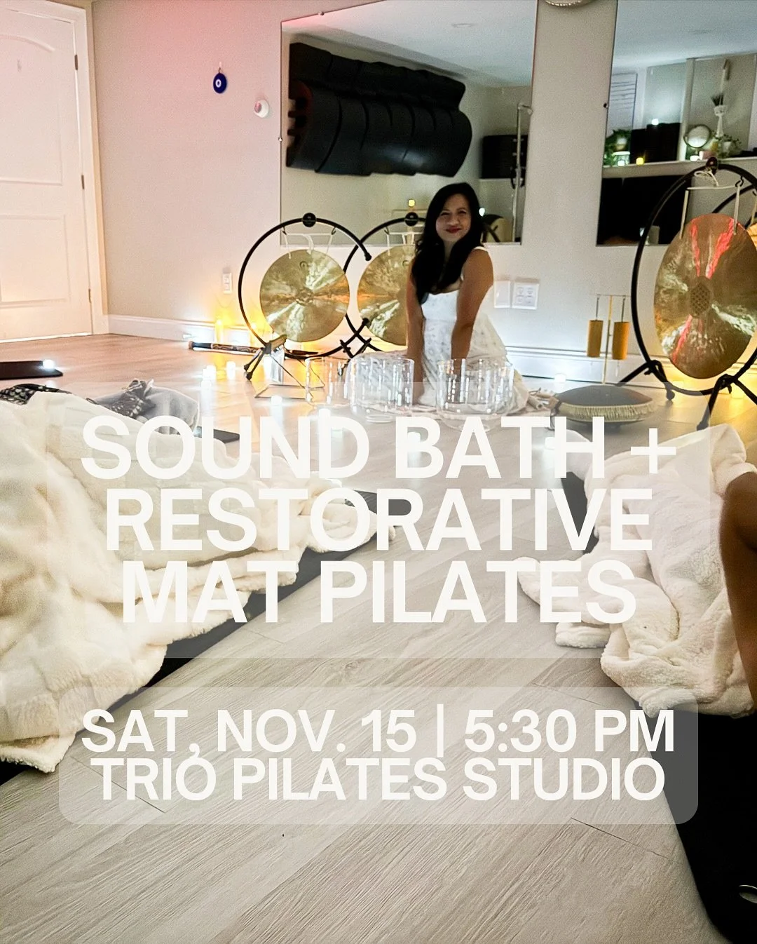 ✨ The Final Sound Bath of 2025 is here! ✨

 Join us for an unforgettable evening of Restorative Mat Pilates + Sound Bath on Saturday, November 15 at 5:30 PM.

Move gently, breathe deeply + let sound waves melt away tension &mdash; the perfect reset b