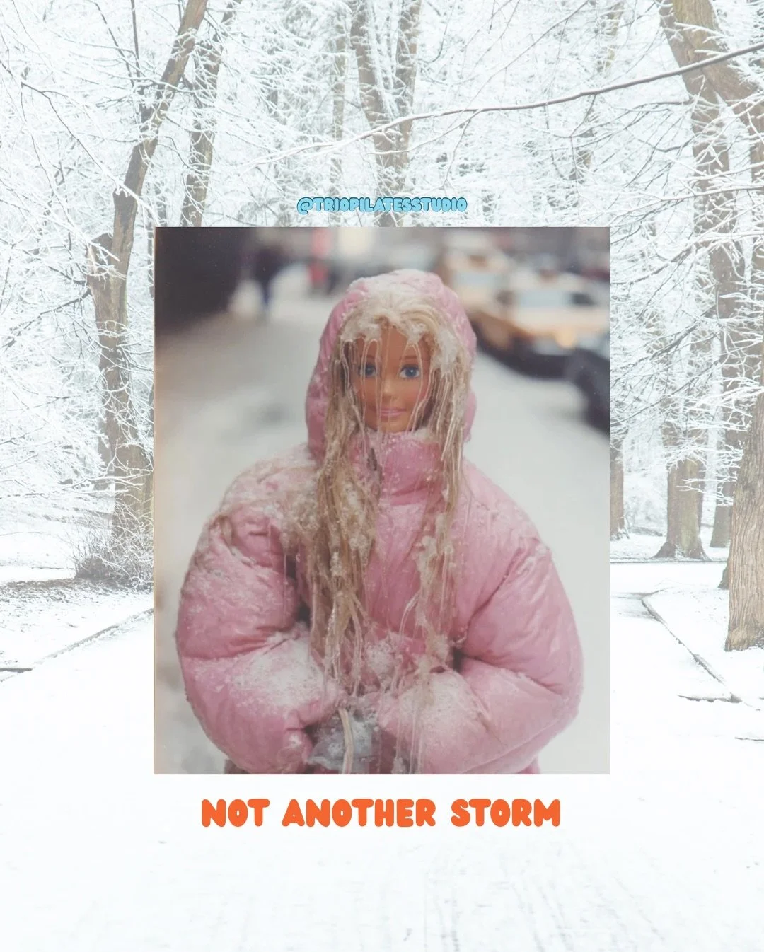 ANOTHER snowstorm?! Be serious.

For the safety of our clients and instructors, Trio Pilates Studio will be CLOSED tomorrow due to weather. Your safety will always come first &mdash; icy roads are not an approved Pilates prop.

If you were booked:
&b