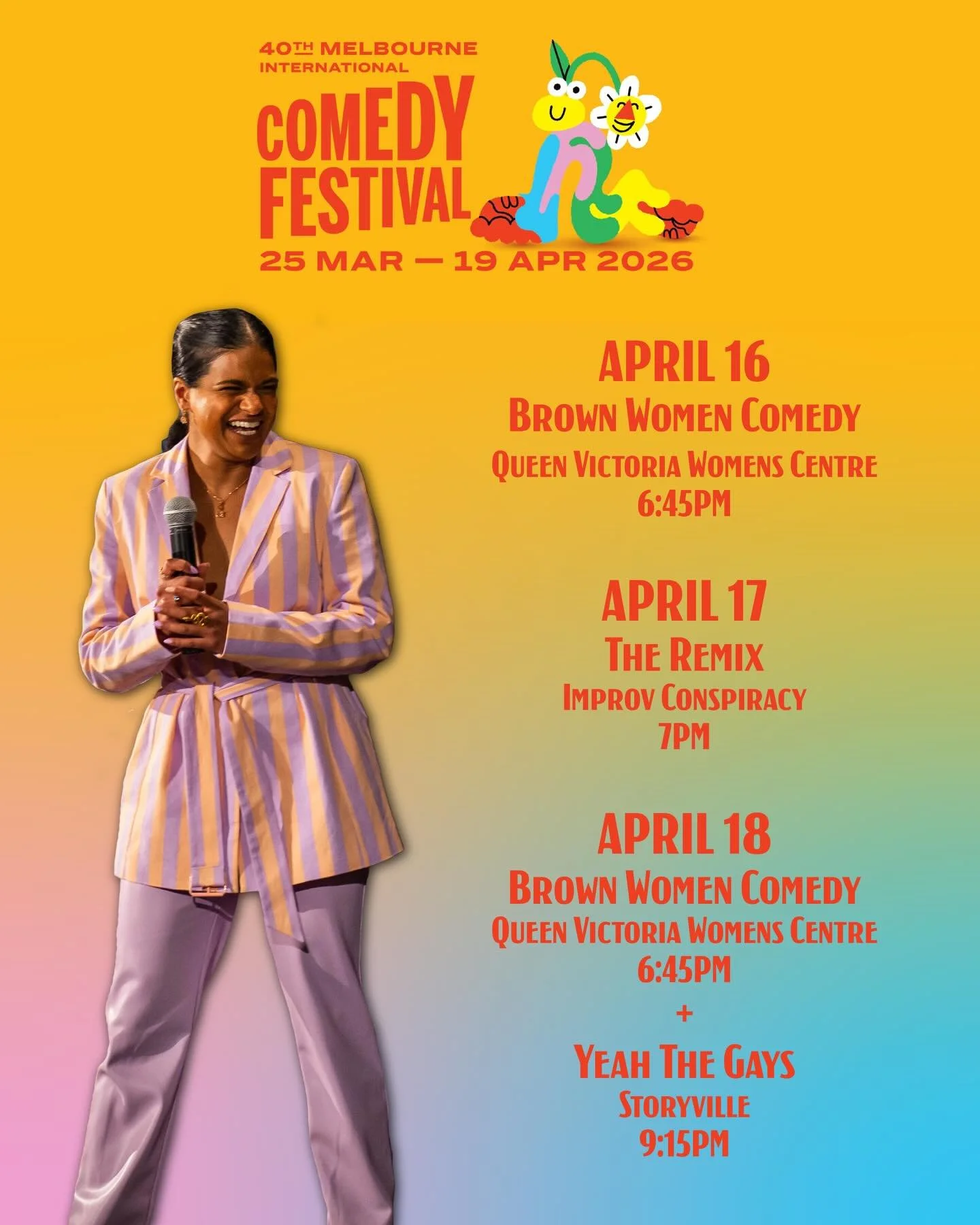 I&rsquo;m heading back to Melbourne Comedy Fest !! Come check it outtt 🎤✨