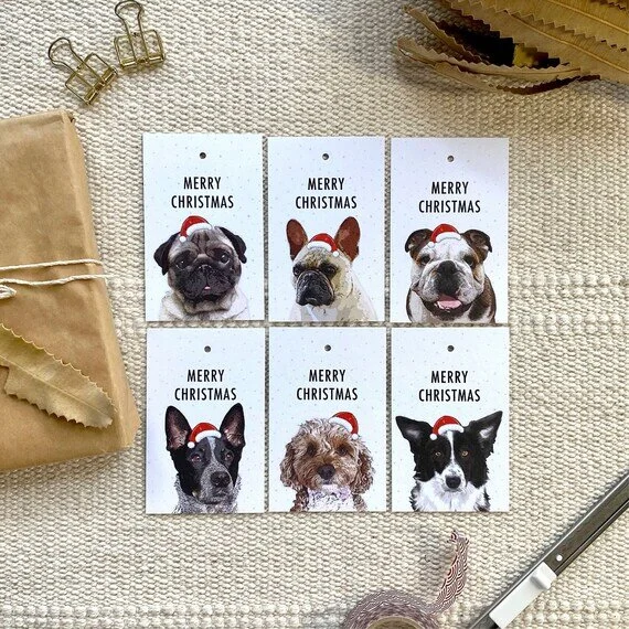 Dog Lover Merry Christmas Gift Tags Pack — My Lovely Pets Design