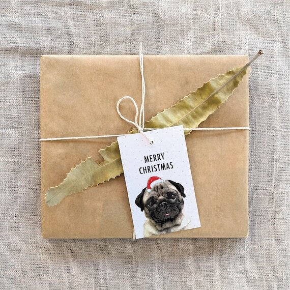 Pug Merry Christmas Gift Tags — My Lovely Pets Design