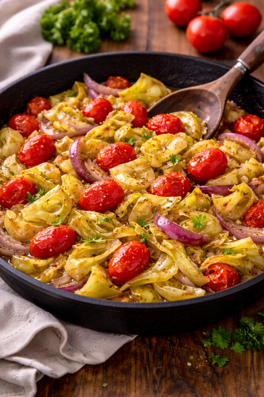 Week 4 – Cabbage &amp; Tomato Skillet