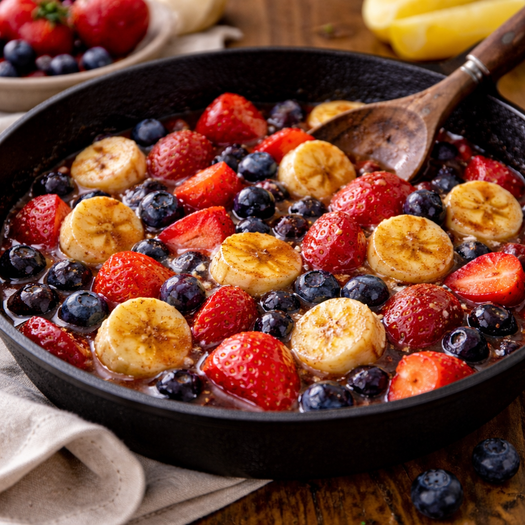 Week 3 – Warm Berry Banana Skillet