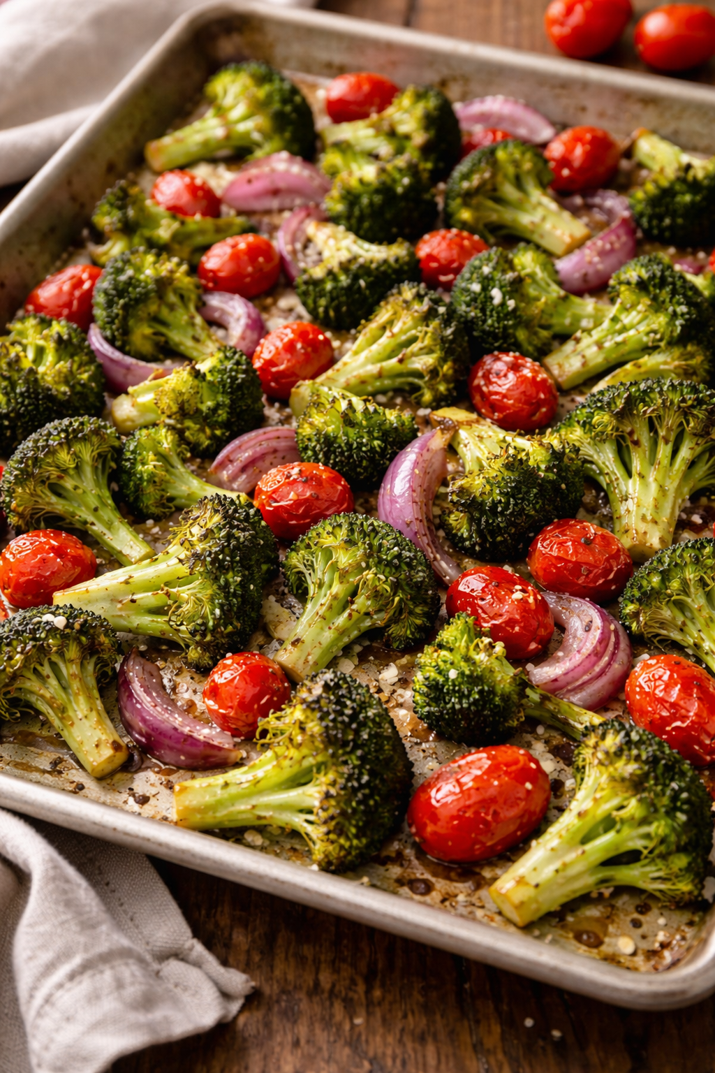 Week 4 – Roasted Broccoli, Cherry Tomatoes &amp; Red Onion