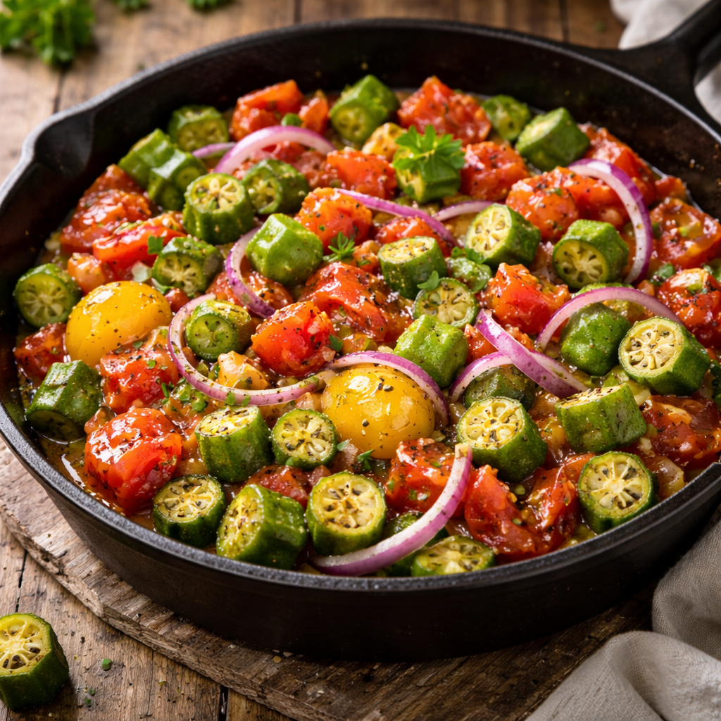 Week 3 – Okra Tomato Skillet