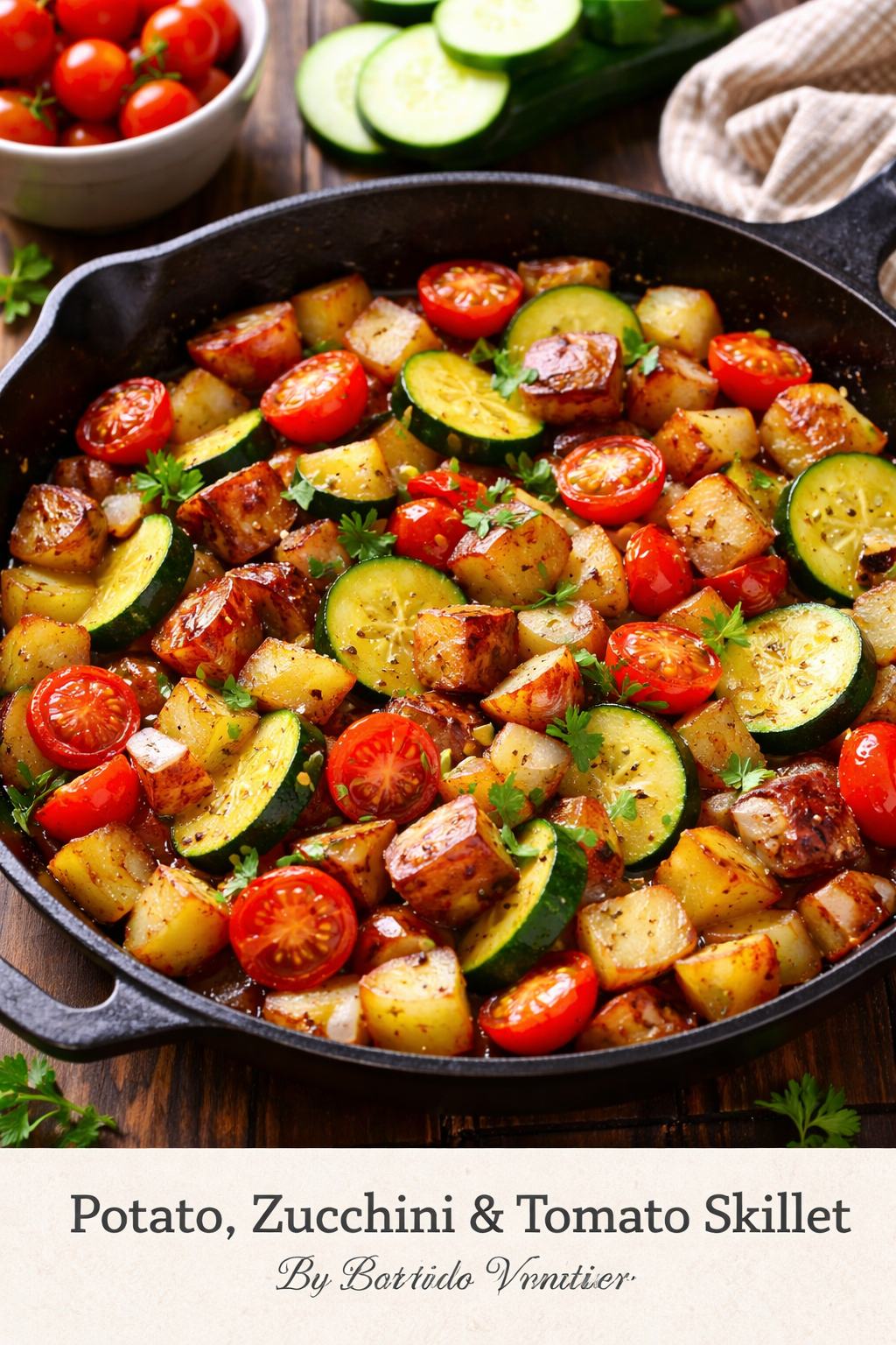 Week 4 – Potato, Zucchini &amp; Tomato Skillet
