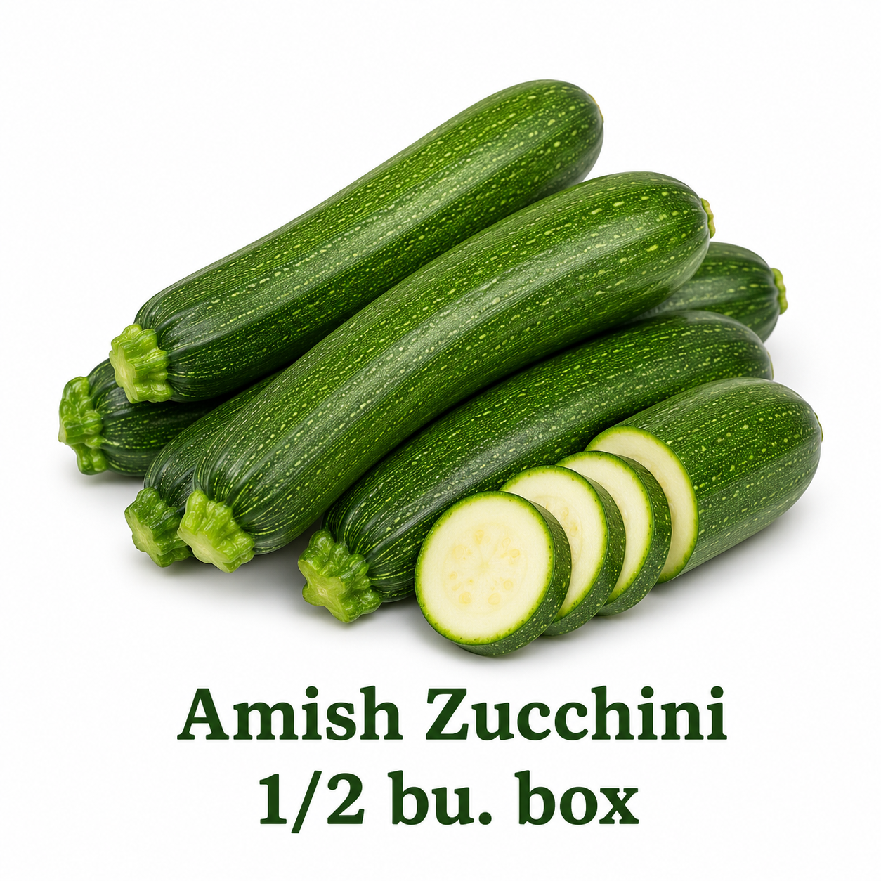 Amish Green Zucchini 1/2 bushel