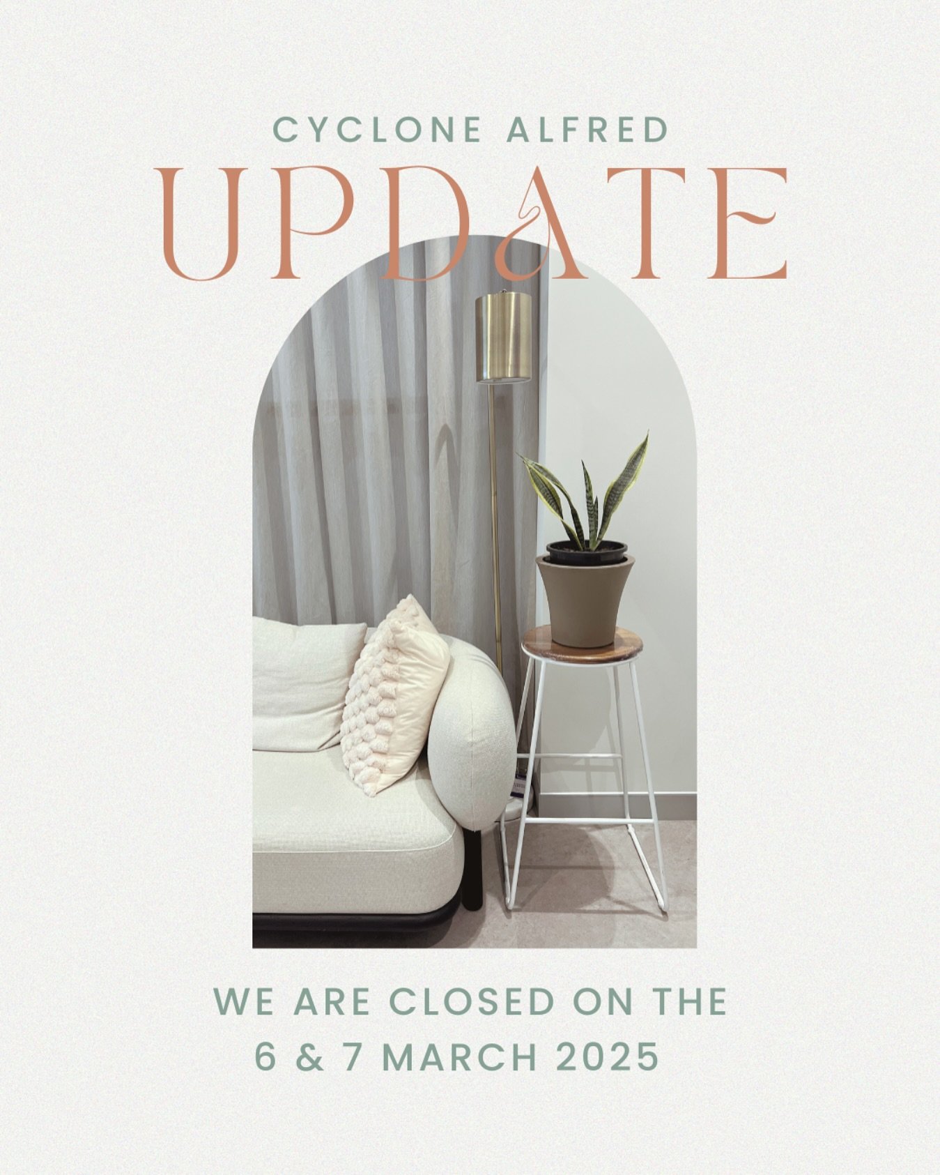 Important Notice: Queensland Endodontics Cyclone Alfred Closure 🌪️ 🌧️ 

In light of Cyclone Alfred&rsquo;s anticipated impact, Queensland Endodontics will be closed on the 6th and 7th of March 2025. 

Our priority is the safety and wellbeing of our