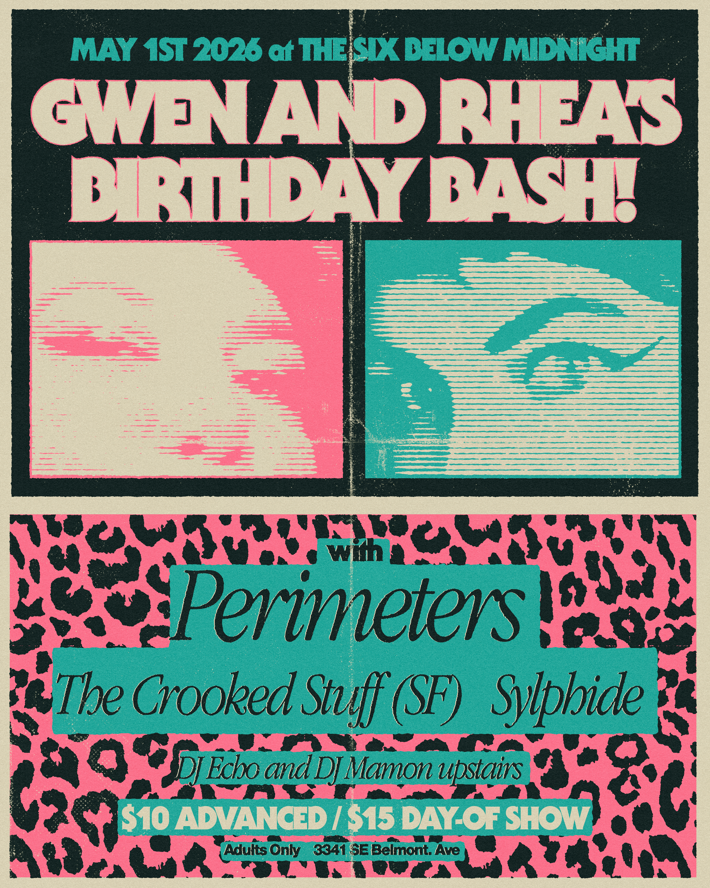 Gwen & Rhea's Bday Bash! Perimeters w/ The Crooked Stuff (SF) and Sylphide