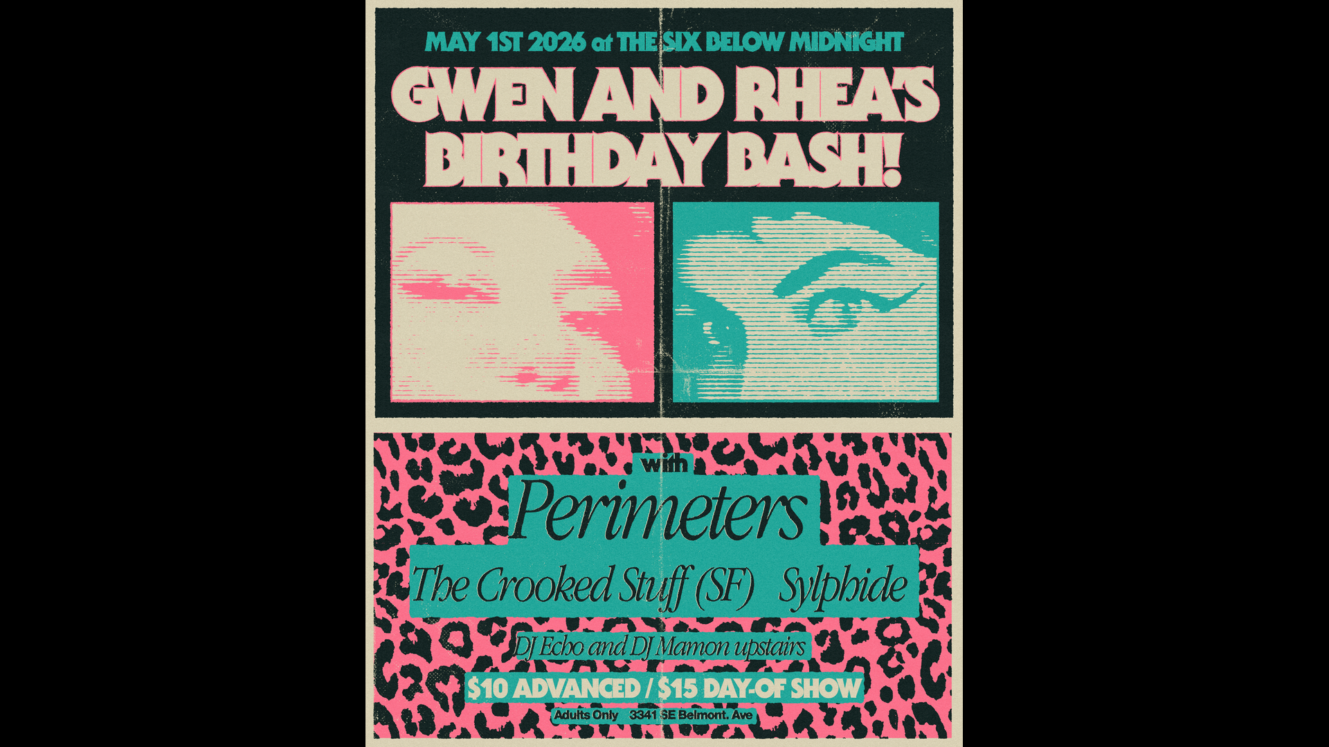 Gwen & Rhea's Bday Bash! Perimeters w/ The Crooked Stuff (SF) and Sylphide