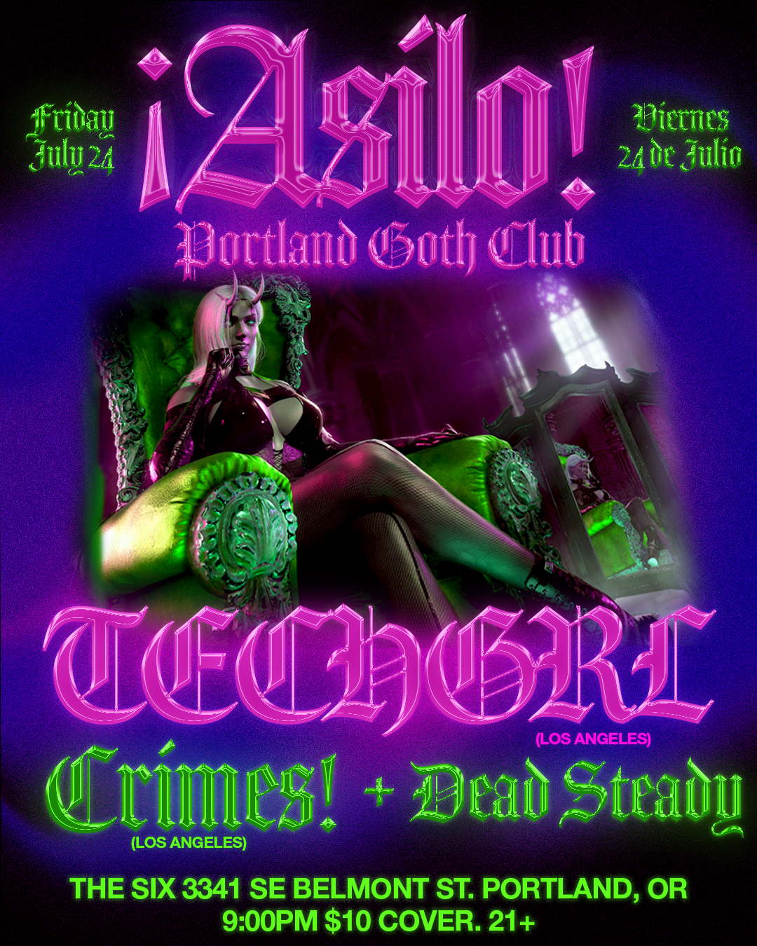 ¡ASILO! Goth Club at The Six Below Midnight