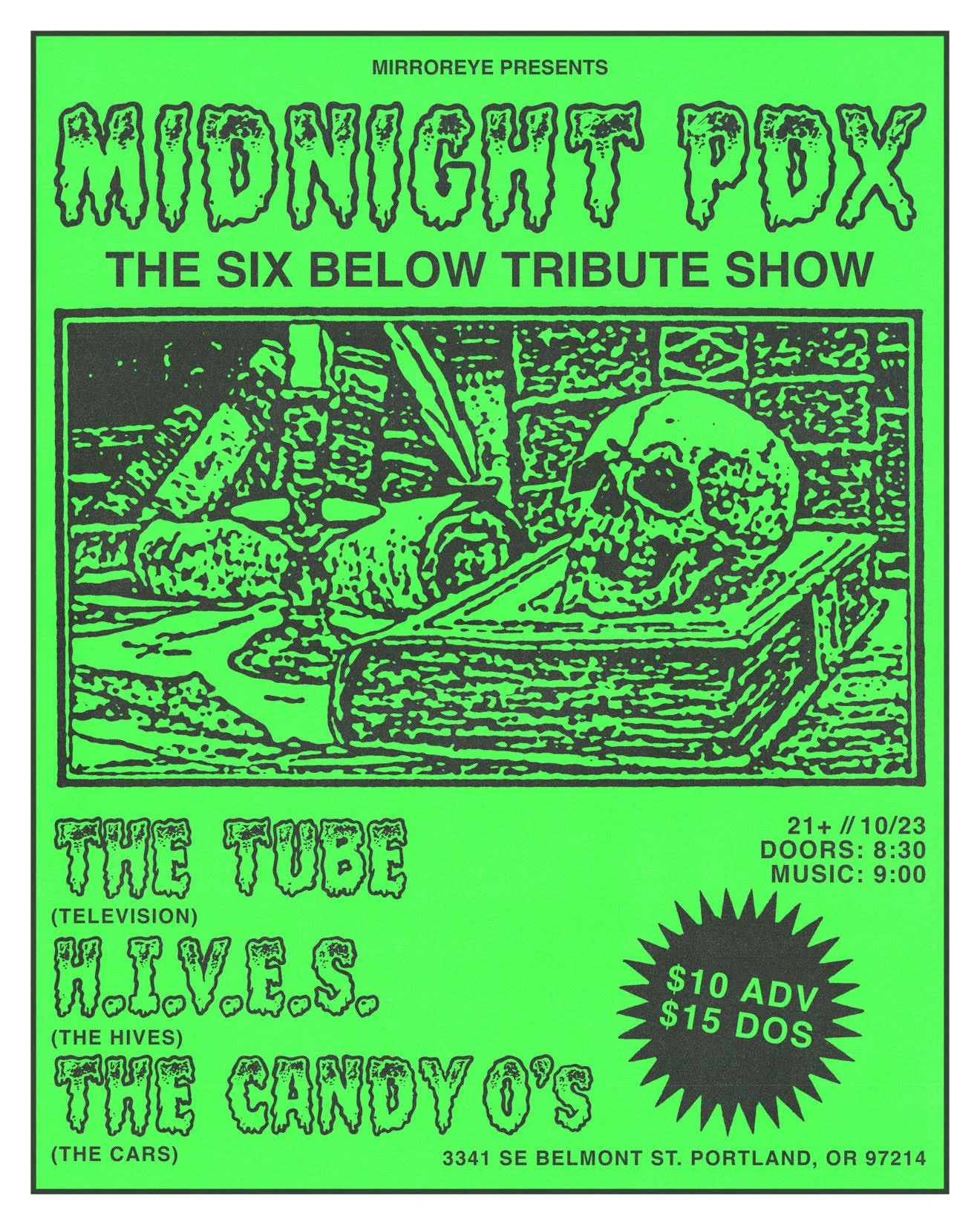 Mirror eye presents:  The Candy Os with H.I.V.E.S and The Tube