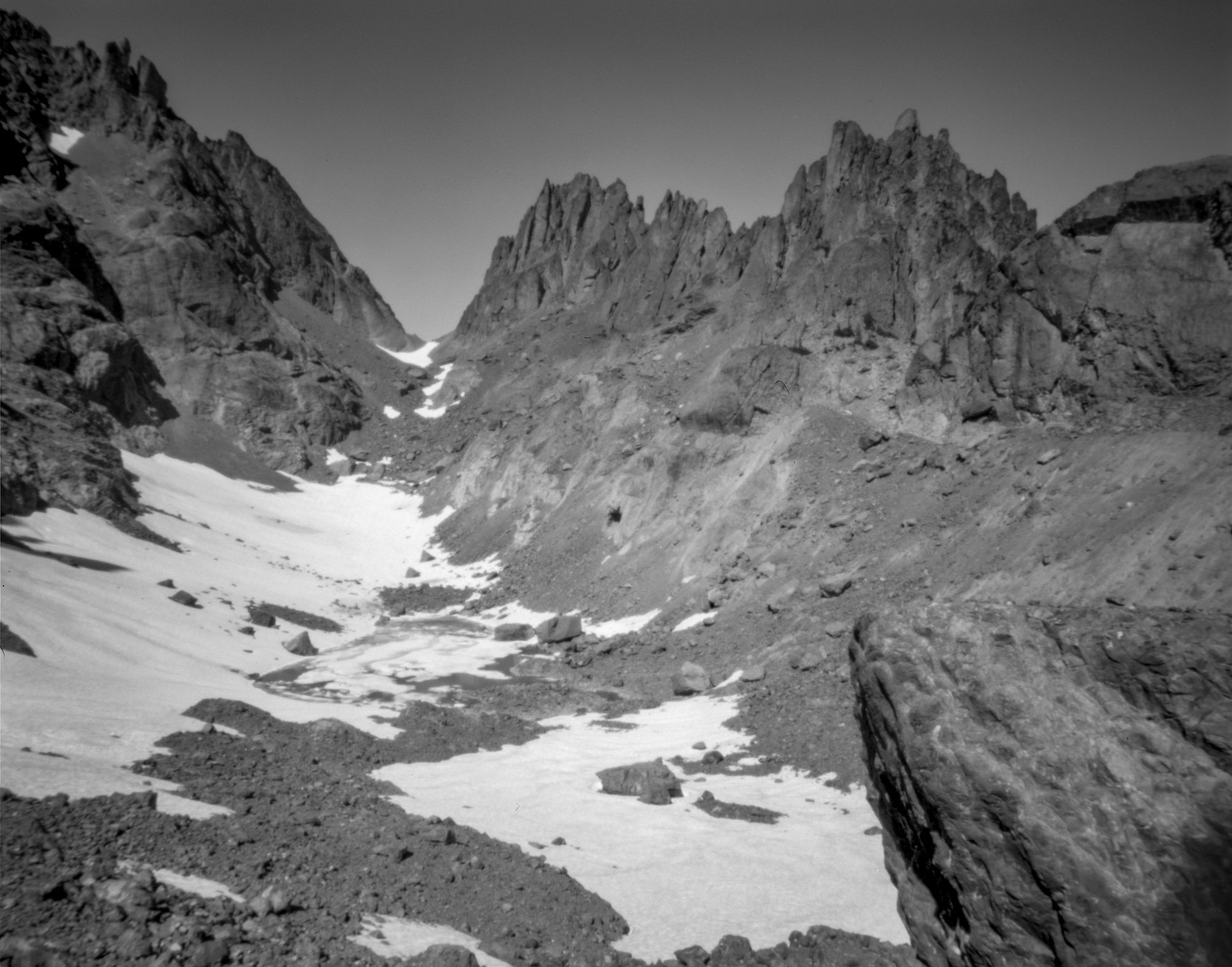 surprise glacier, pinhole