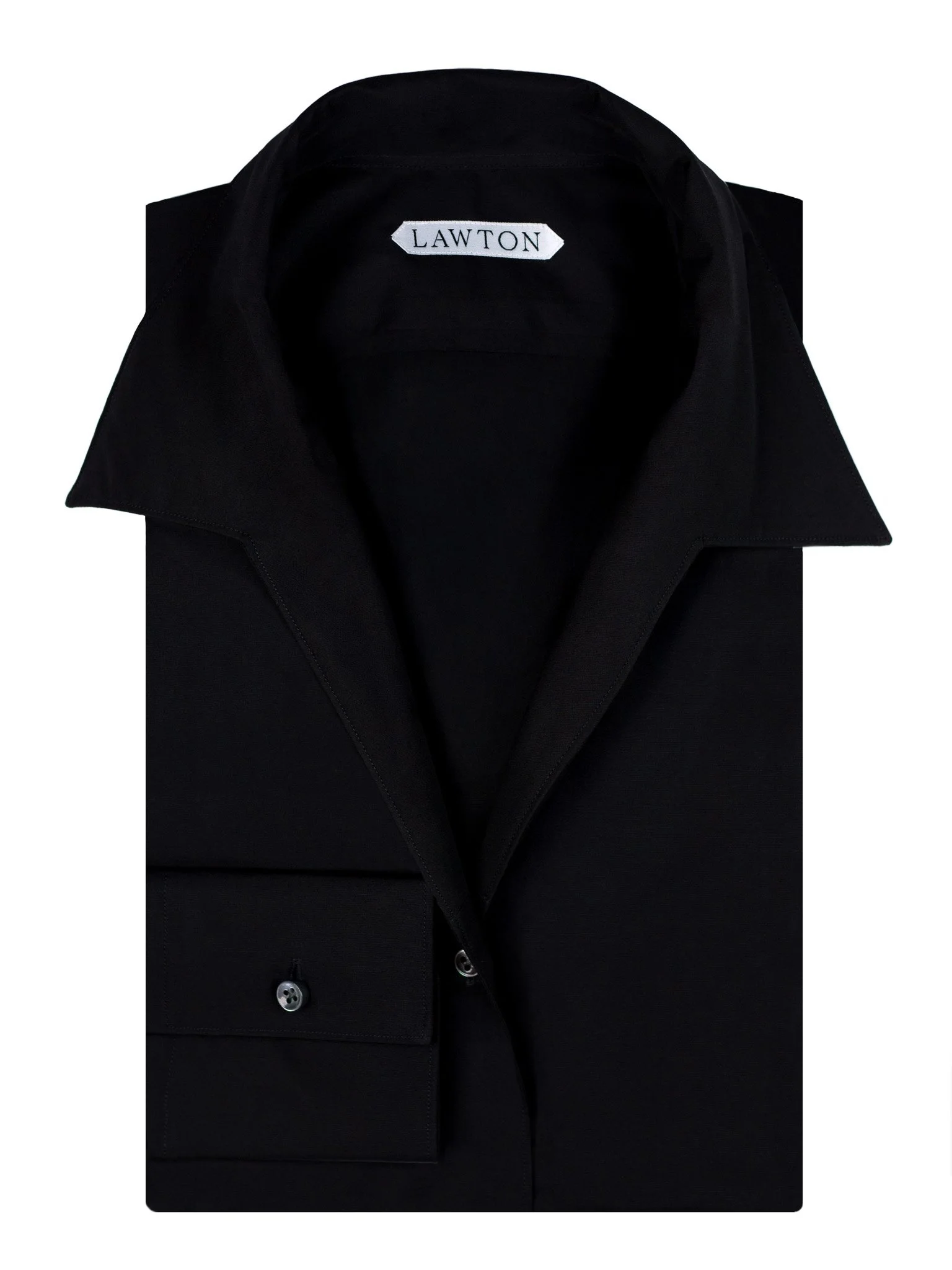 lawton-womens-open-collar-shirt-black-poplin-front.jpg
