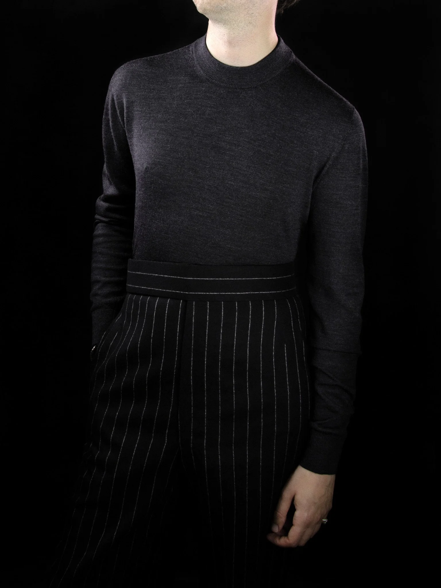 lawton-womens-crew-neck-jumper-charcoal-worn-front.jpg
