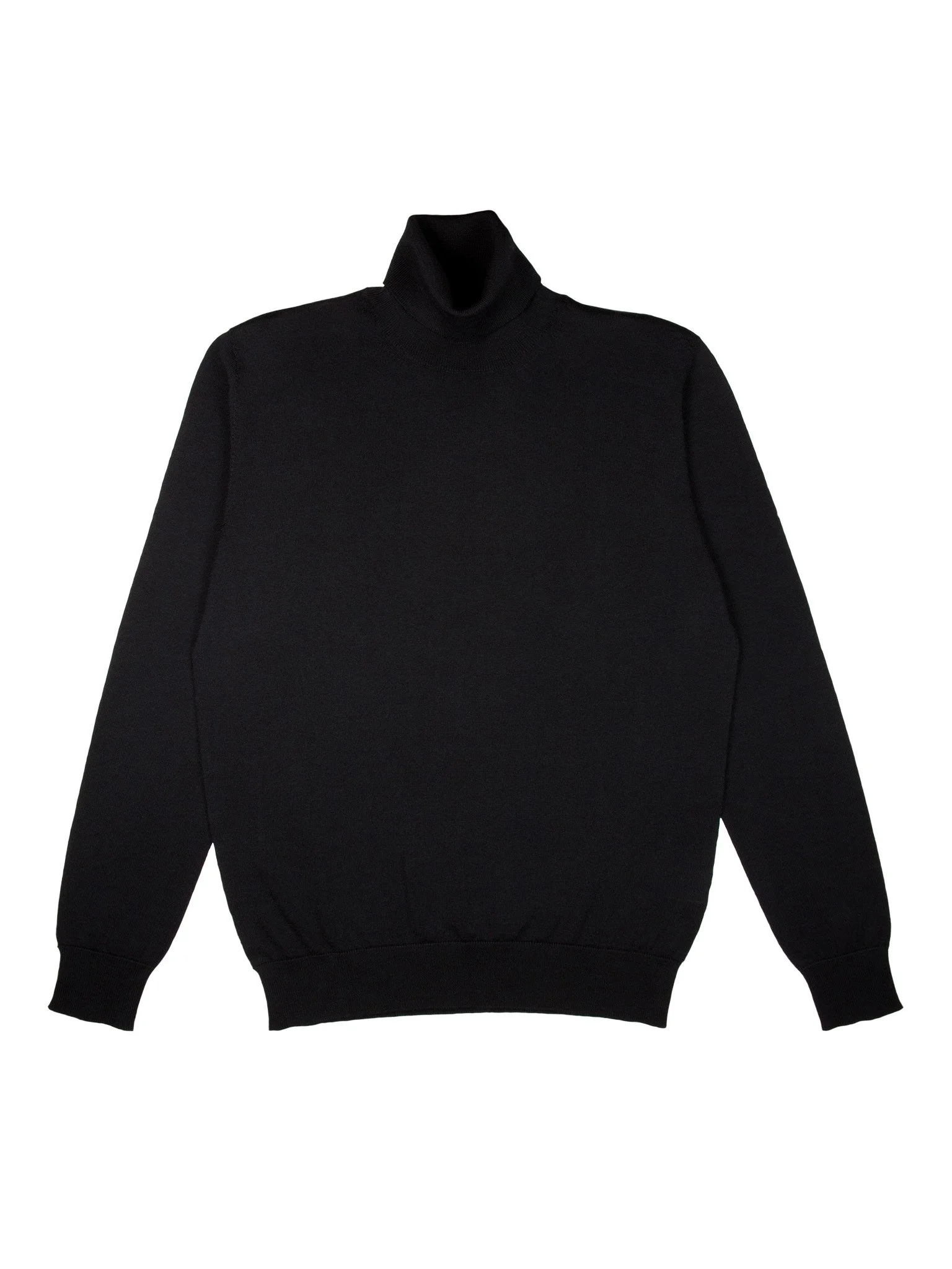 Roll Neck Jumper in Noir - His