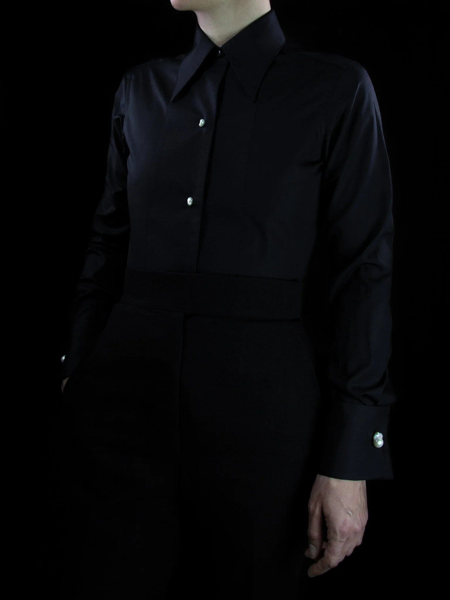 lawton-womens-long-point-collar-evening-shirt-black-poplin-marcella-worn-front.jpg