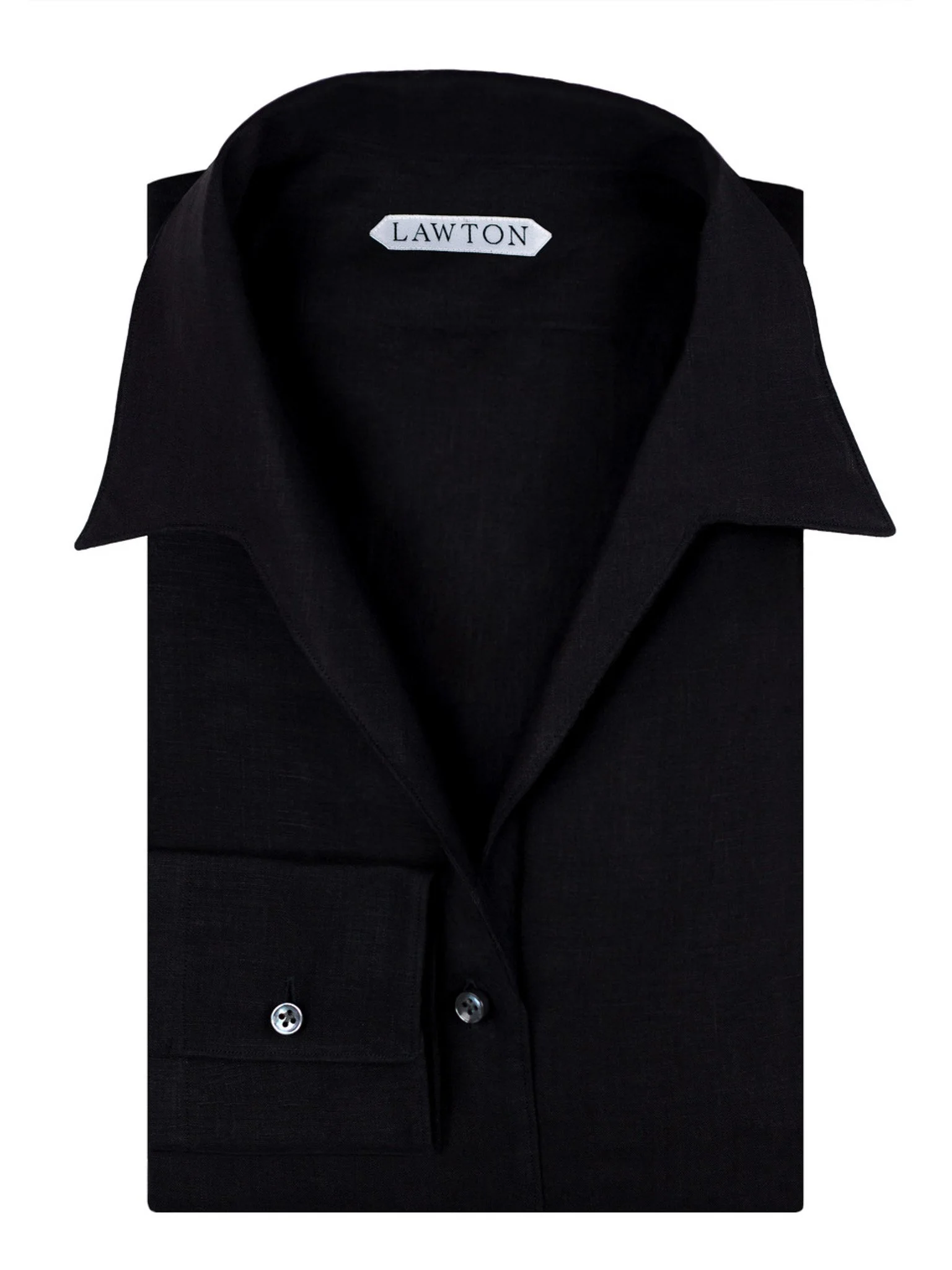 lawton-womens-open-collar-shirt-black-linen-front.jpg