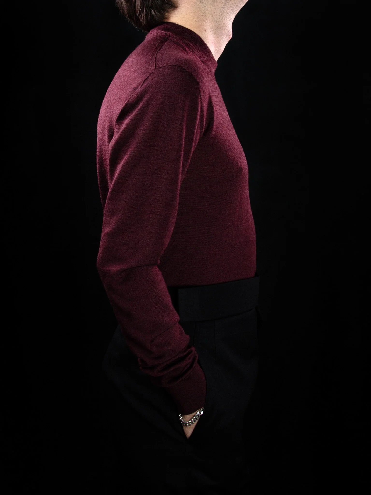 lawton-mens-crew-neck-jumper-burdundy-worn-side.jpg