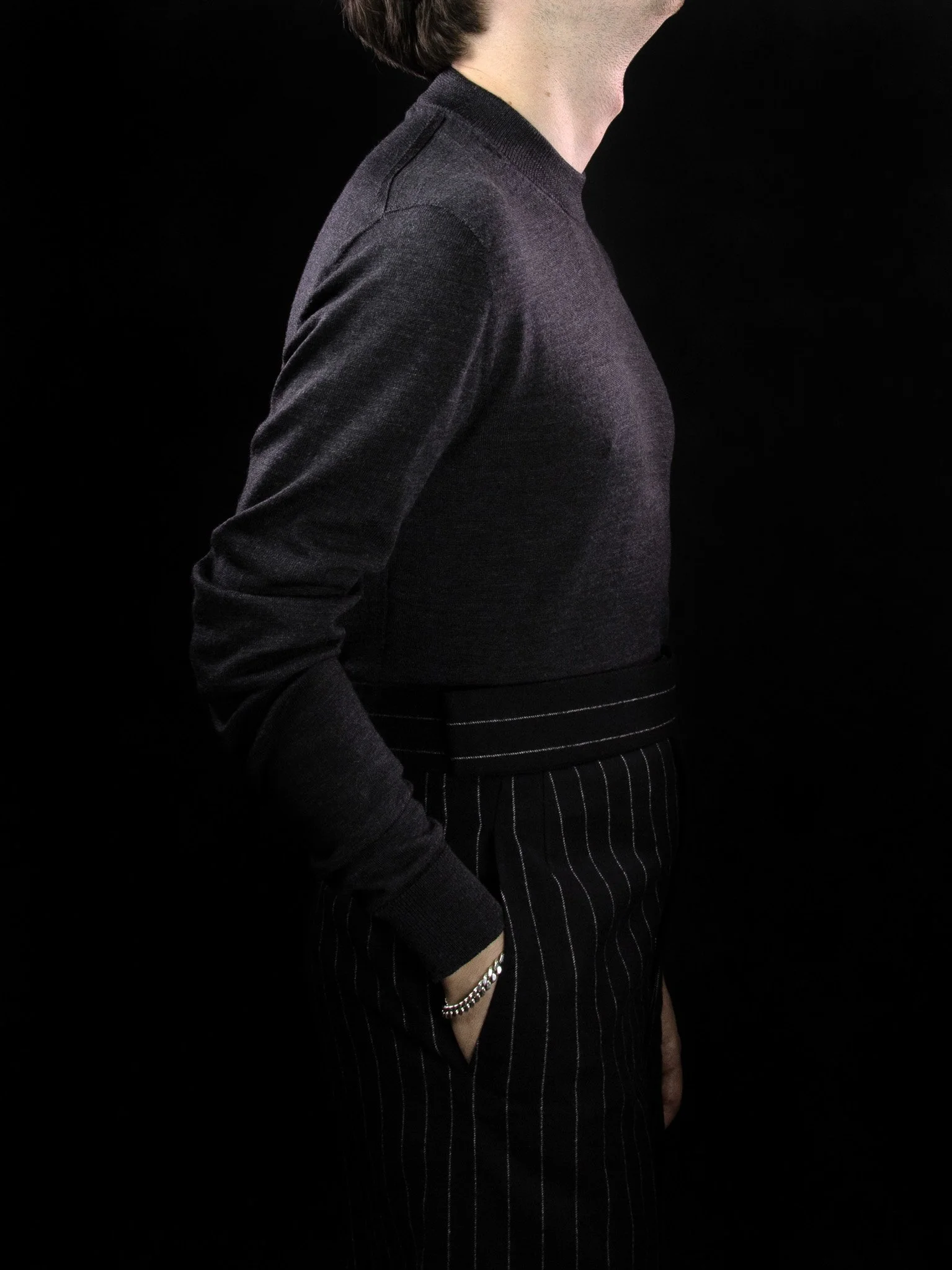 lawton-womens-crew-neck-jumper-charcoal-worn-side.jpg