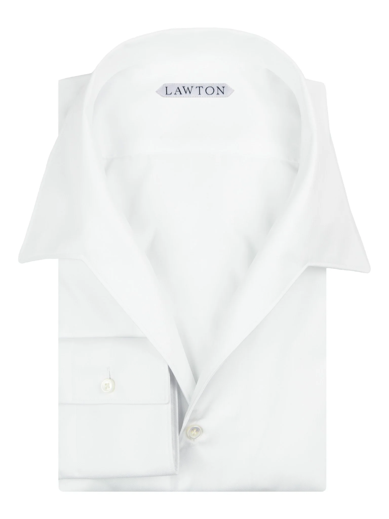 Open Collar Shirt in White Twill - His