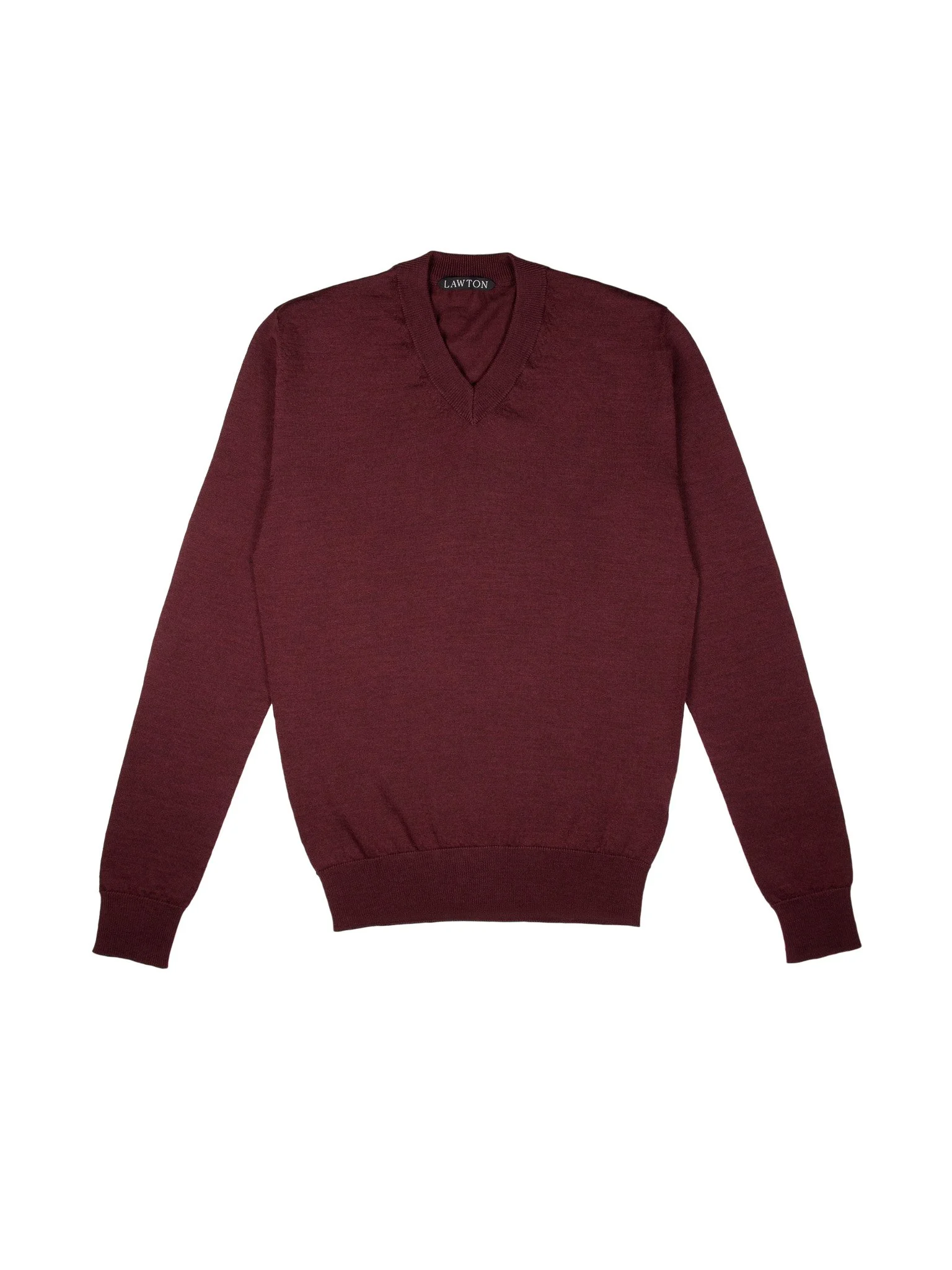 lawton-womens-V-neck-jumper-burgundy-front.jpg