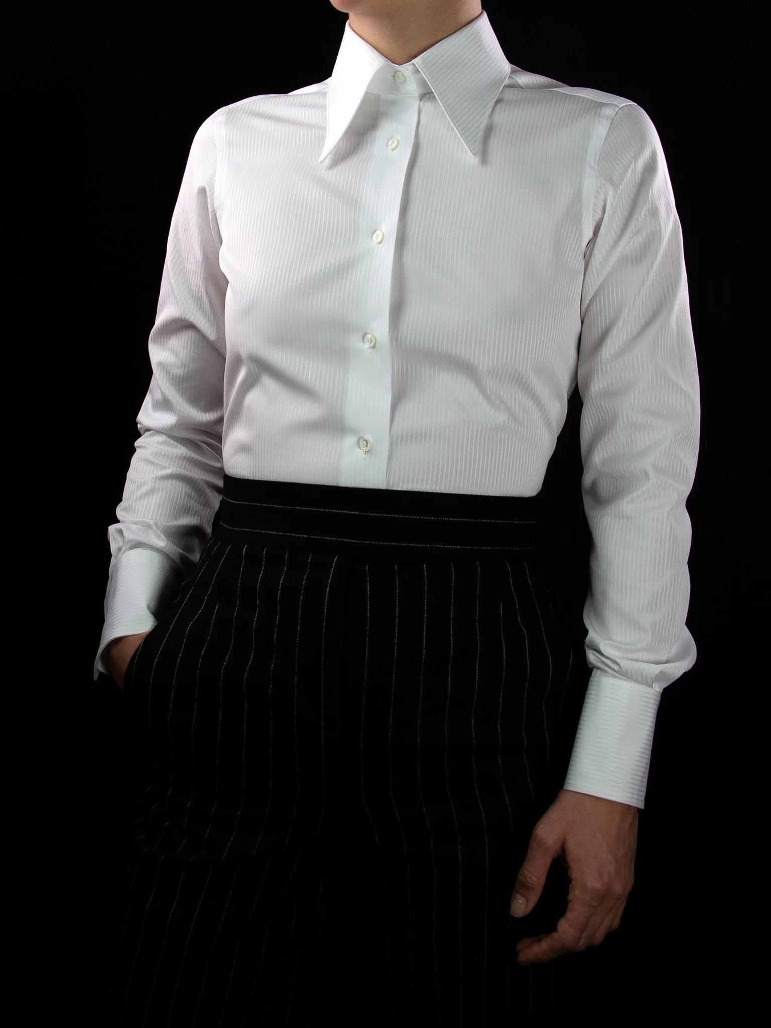 lawton-womens-long-point-collar-shirt-white-stripe-jacquard-worn-front.jpg