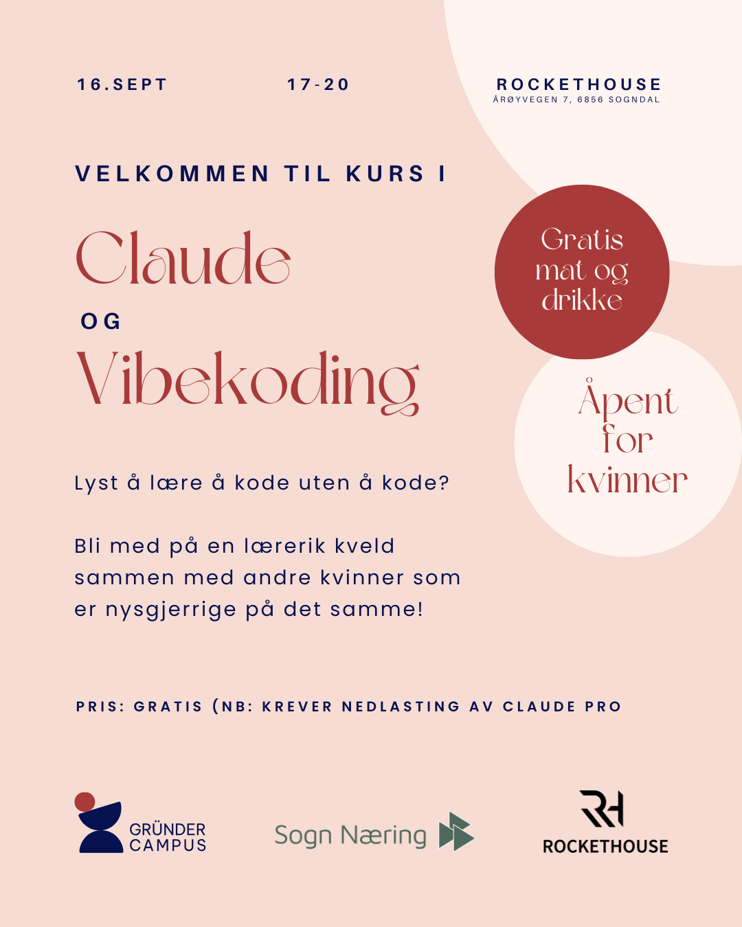 Kurs: Claude og vibekoding for kvinner