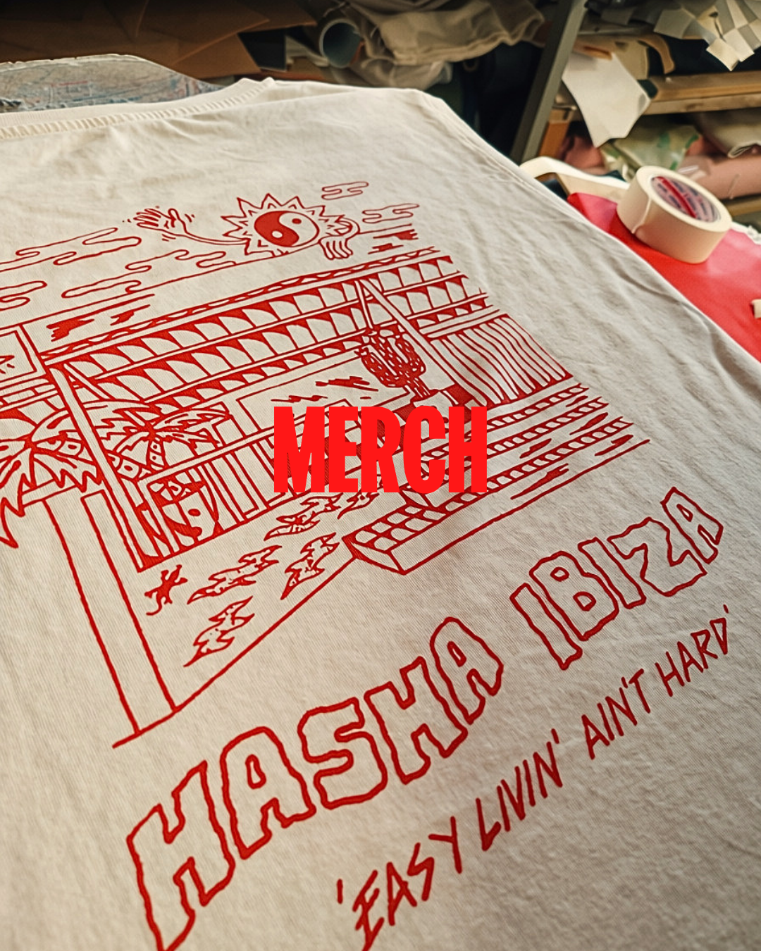 Buy our Ibiza, hand printed t-shirts