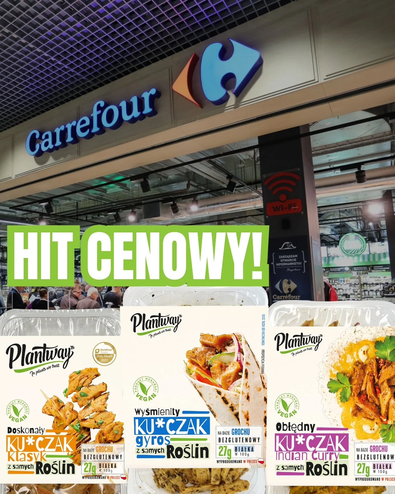 Hej! 💚 Mamy coś, co warto złapać, zanim zniknie!

Tylko do 16.11 w @carrefourpolska trwa nasza wyjątkowa promocja ⏰

Jeśli jeszcze nie zdążyliście uzupełnić zapas&oacute;w, to idealny moment &mdash; wszystkie smaki roślinnego KU*CZAKA od Plantway ku