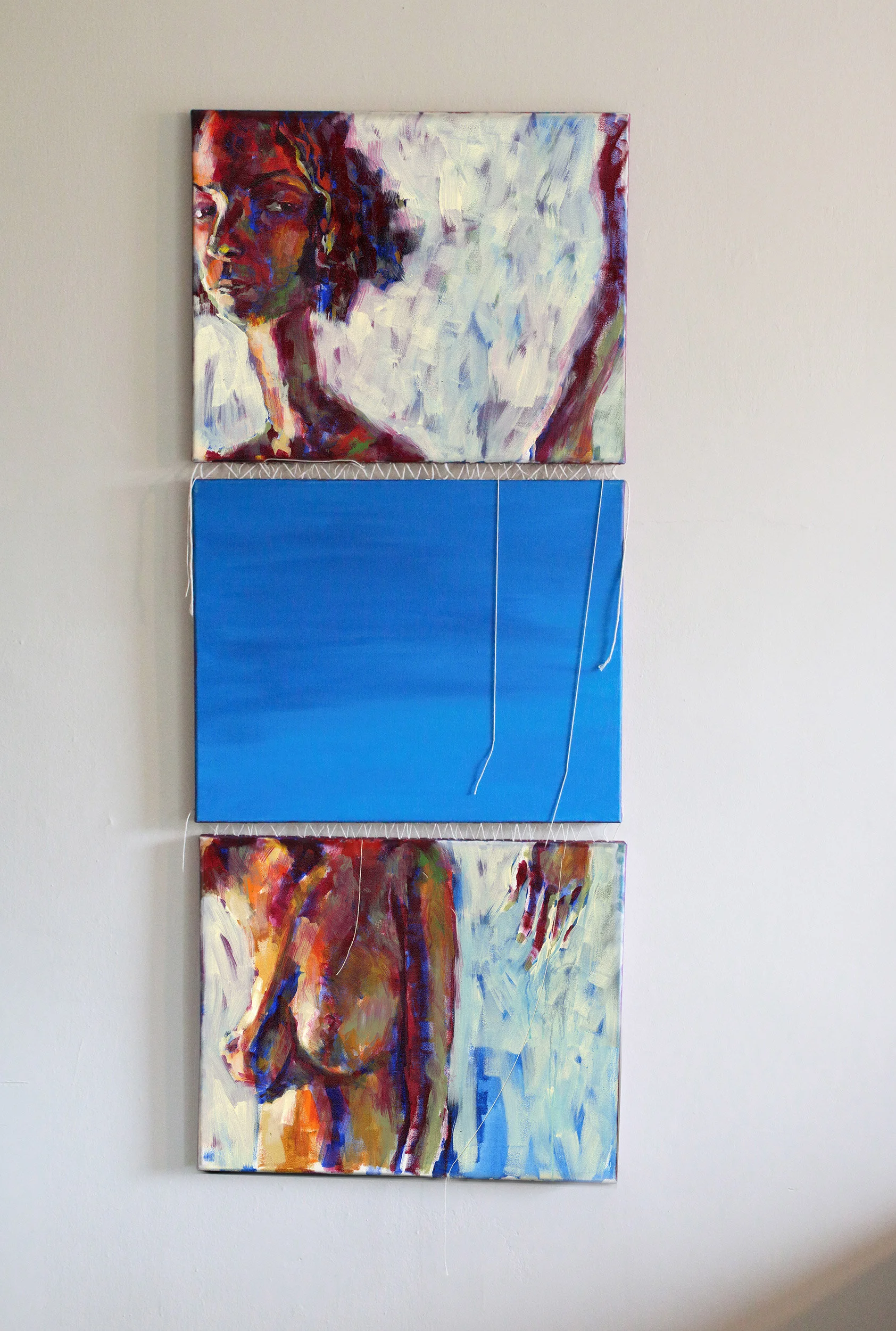 The Touch Starvation | Acrylic on canvas | 20 x 60 inches | 2018