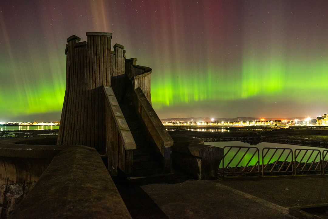 Aurora over Saltcoats Boating Pond