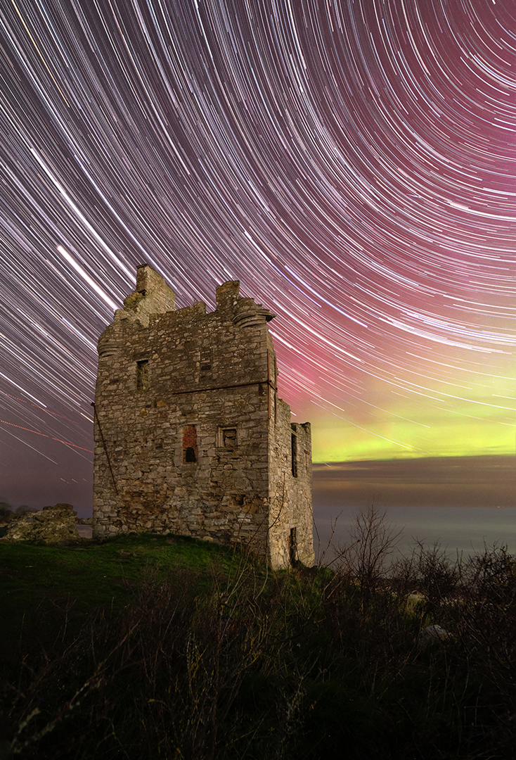 Star Trails Over Greenan Castle