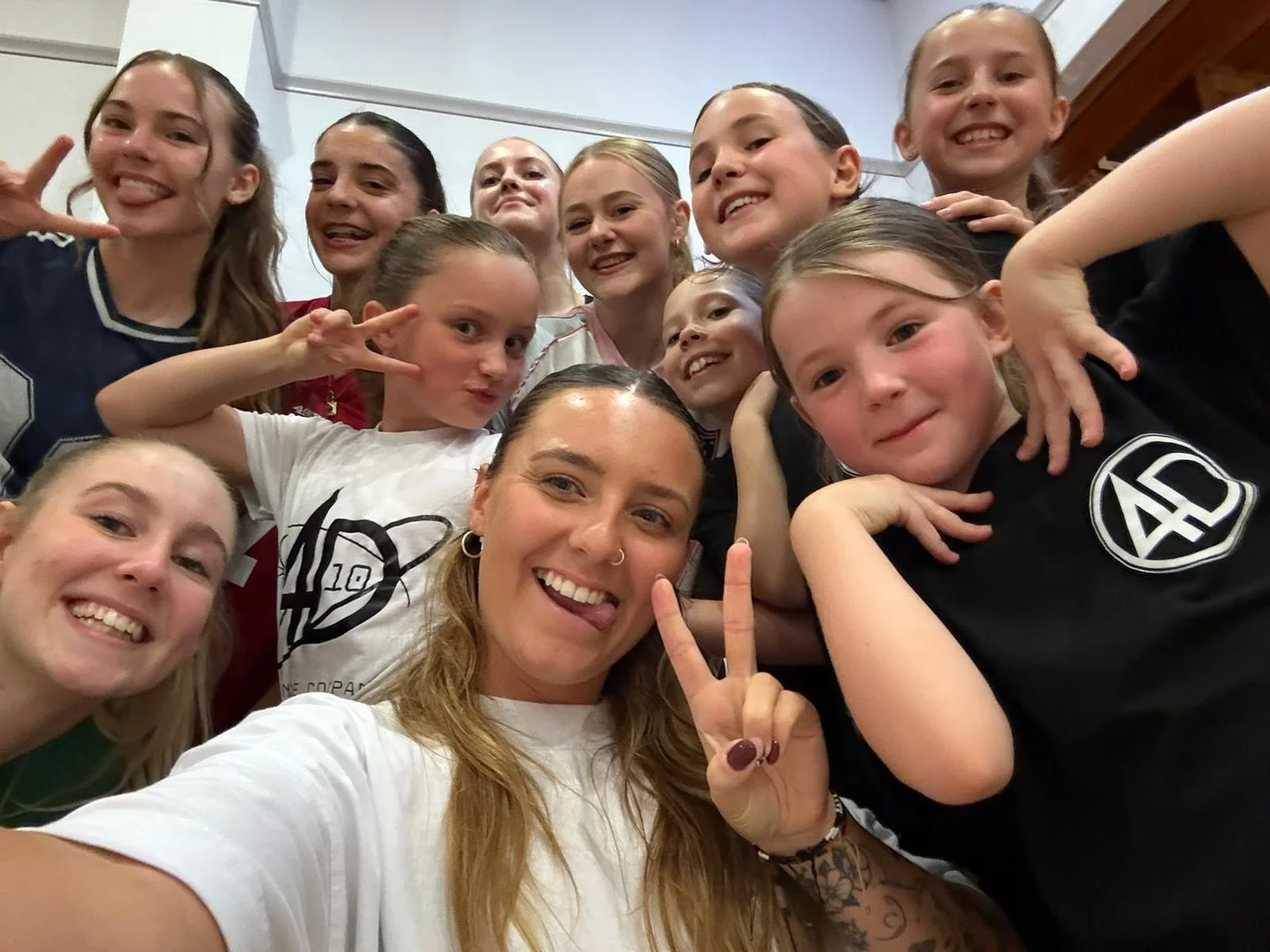 Strike a pose 📷 ✌️ 

Backstage antics with Caitlin &amp; the cutest crew 🤪 

Because the best memories aren&rsquo;t always on stage, they&rsquo;re in the wings, in the chaos and in the selfies 🤳🏼 🌟 

#BTSAt4D #DanceFamily #SelfieSnaps #4DDance