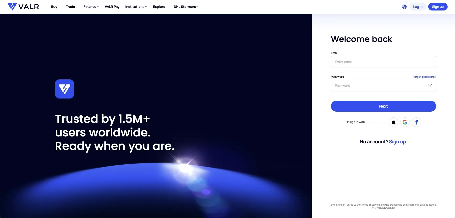 Log into VALR to buy Illuvium (ILV)