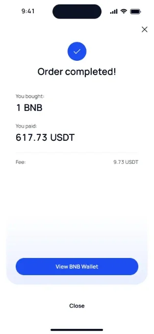BNB purchase complete with VALR