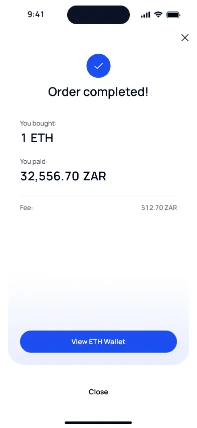 ETH order complete